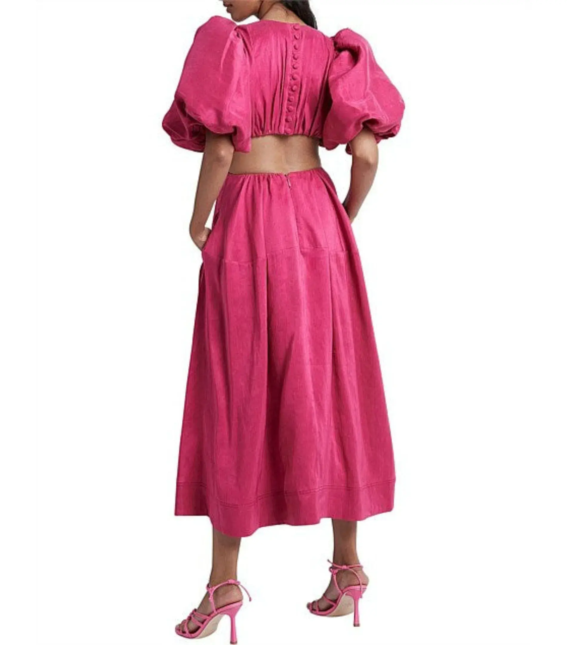 Aje Vanades Cut Out Ring Dress in Fuchsia Pink Size AU 6  - Image 4