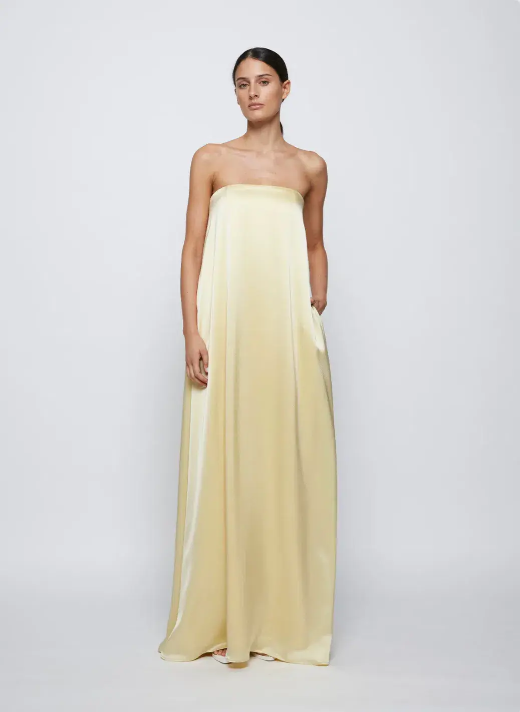 Anna Quan Delfina Dress in Champagne Size AU 8 for rent on The Volte - main image