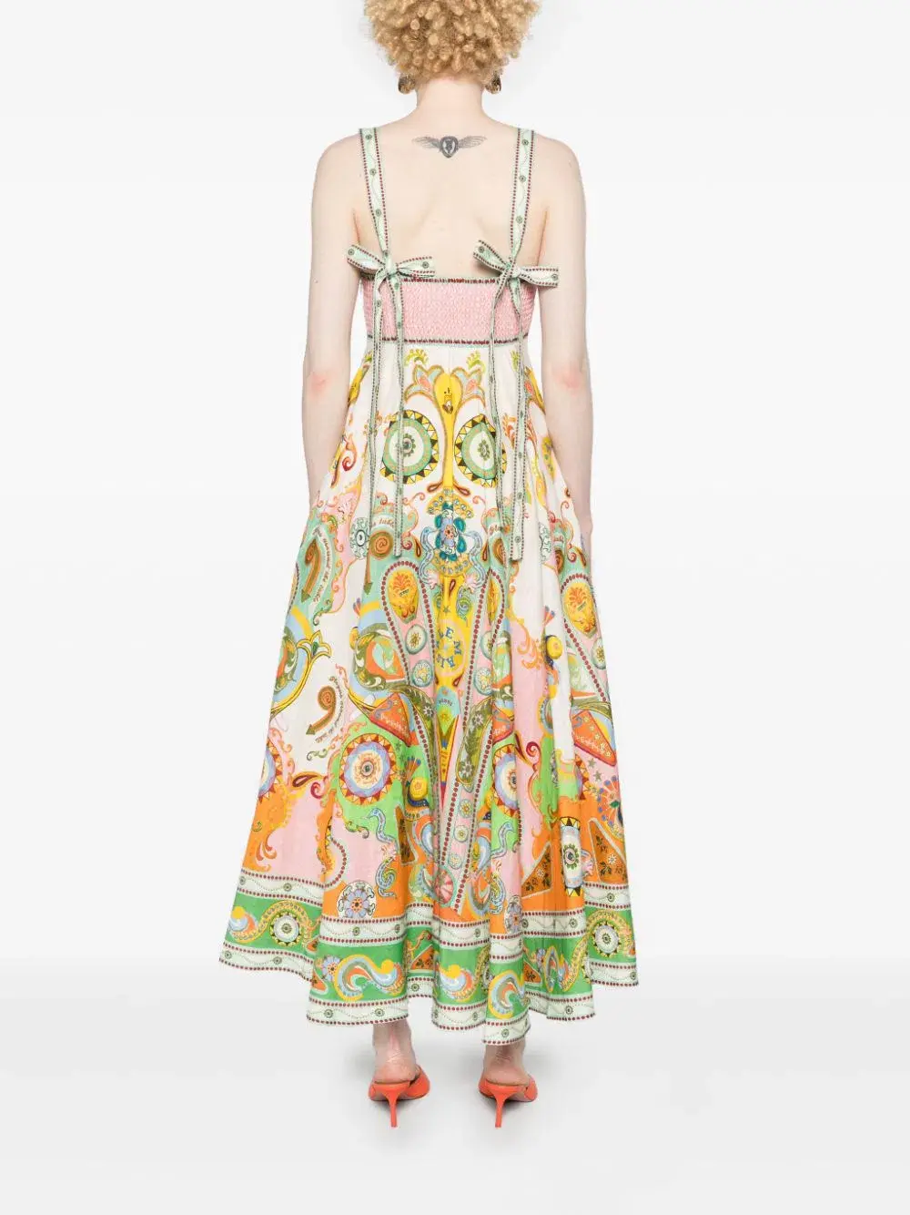 Alemais Pinball Linen Midi Dress Multi Size AU 10 - Image 4