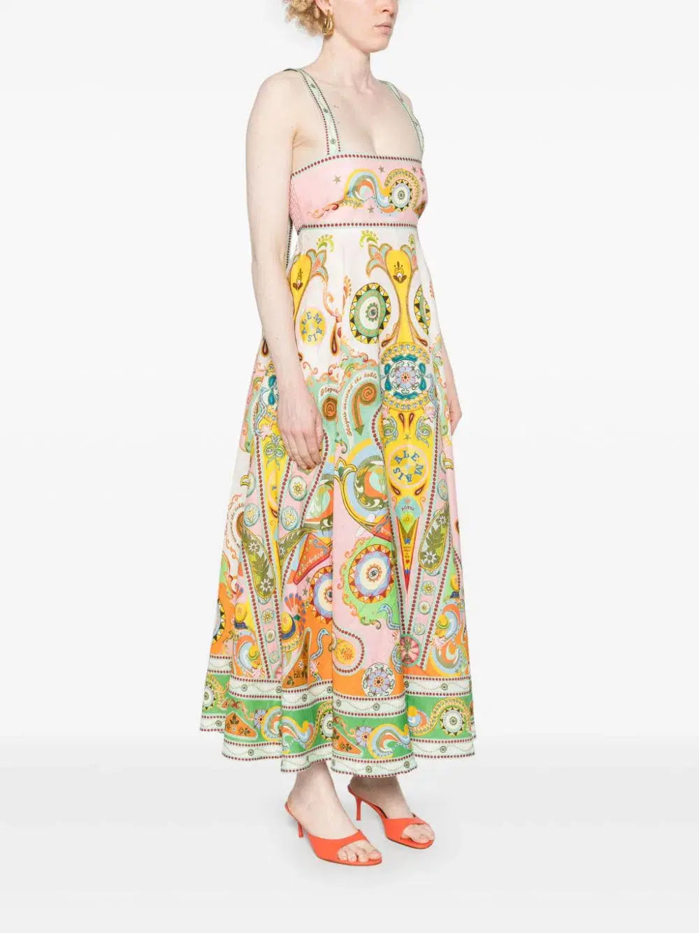 Alemais Pinball Linen Midi Dress Multi Size AU 10 - Image 2