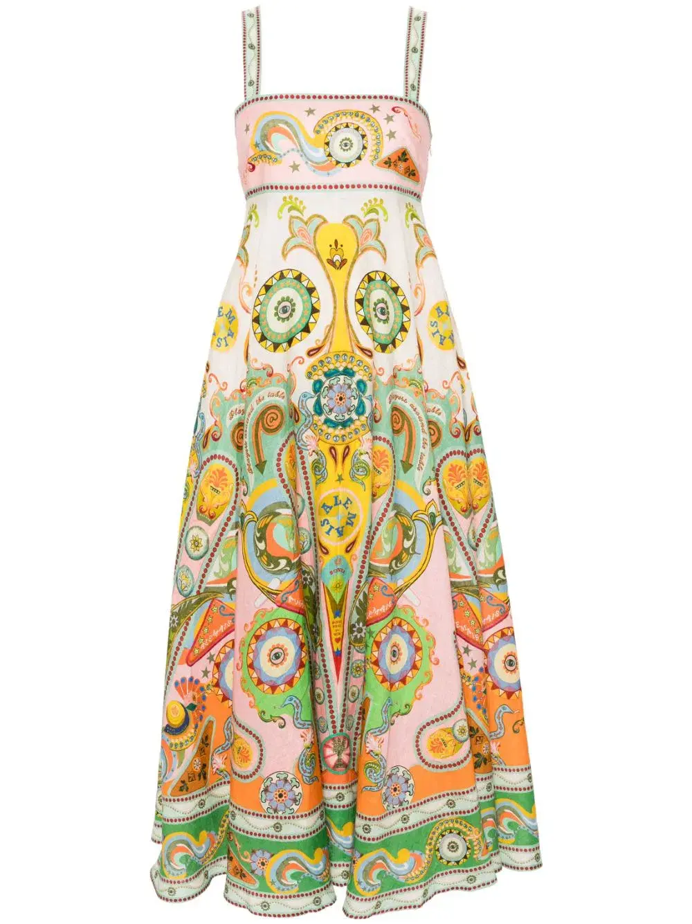 Alemais Pinball Linen Midi Dress Multi Size AU 12  for rent on The Volte - main image