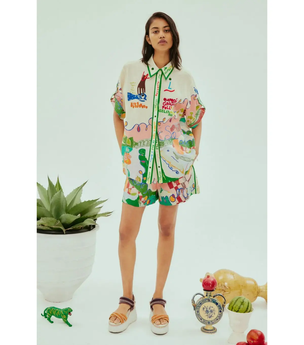 Alemais Nadia Shirt and Short Set Print Size AU 6 - Image 1