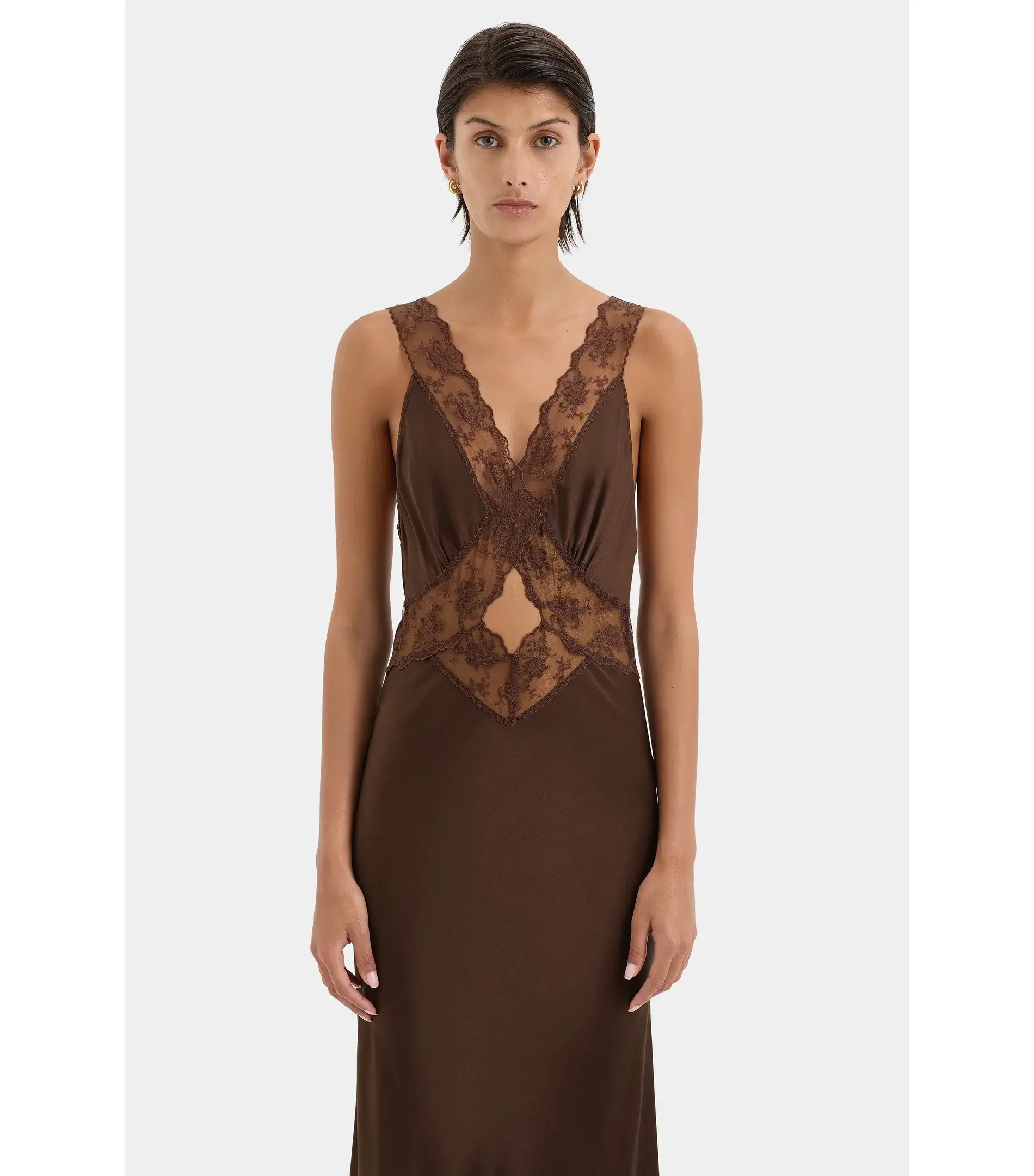 Sir The Label Aries Cut Out Gown in Chocolate Size 1 / AU 8 - Image 3