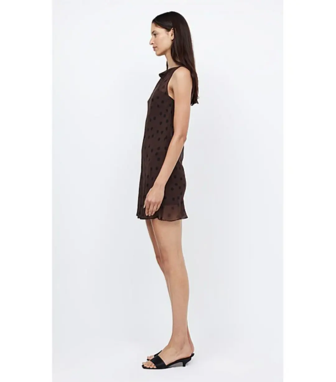 Bec & Bridge Turner Boatneck Mini Dress in Chocolate/Black Size AU 8 for rent on The Volte - main image