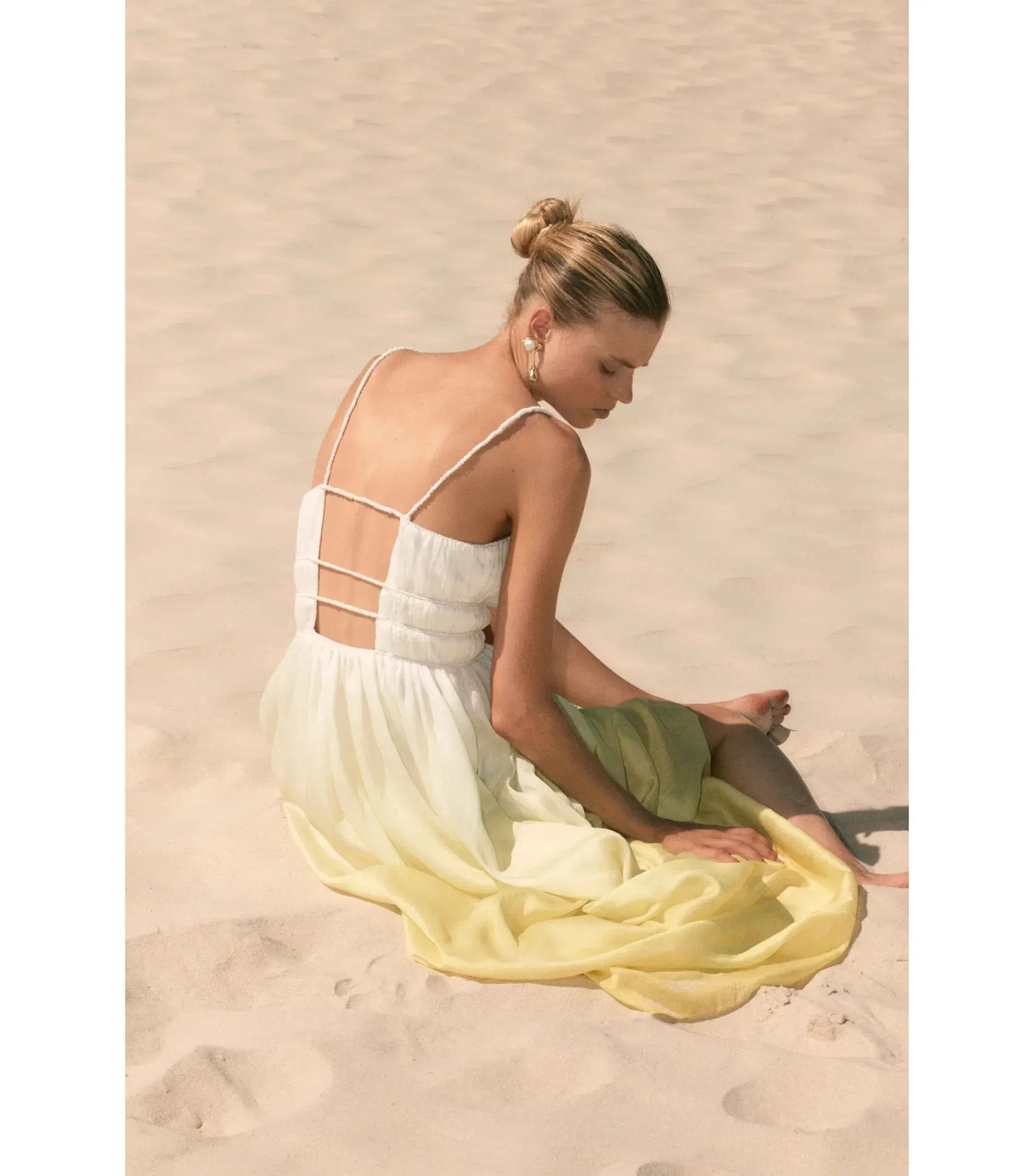 Aje Acapella Ruched Midi Dress Sunrise Ombre Size AU 12  - Image 6