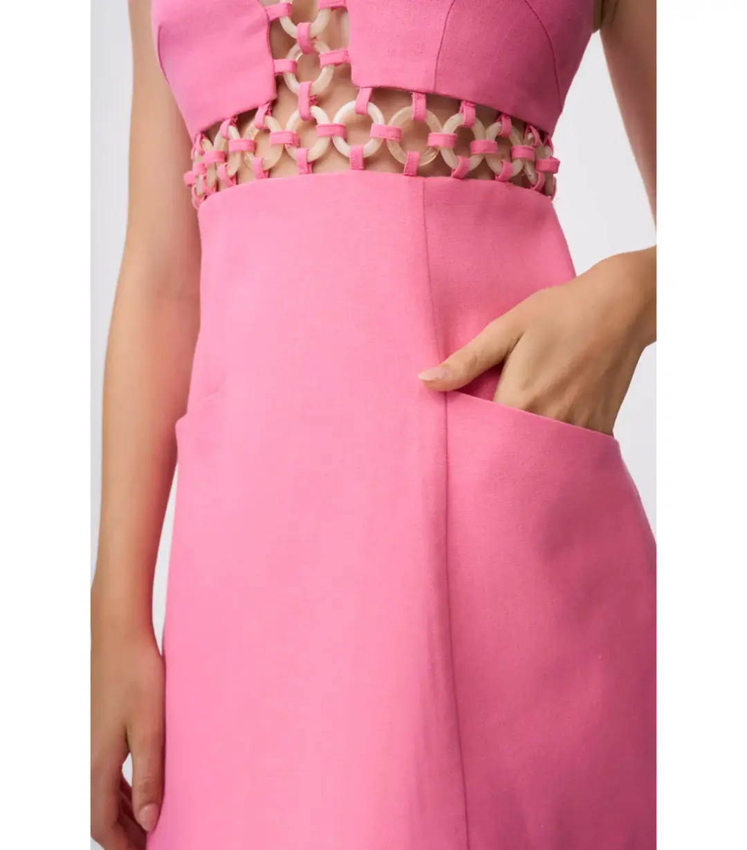 By Johnny Grazia Ring Trim Mini Dress in Pink Size AU 12 for rent on The Volte - main image