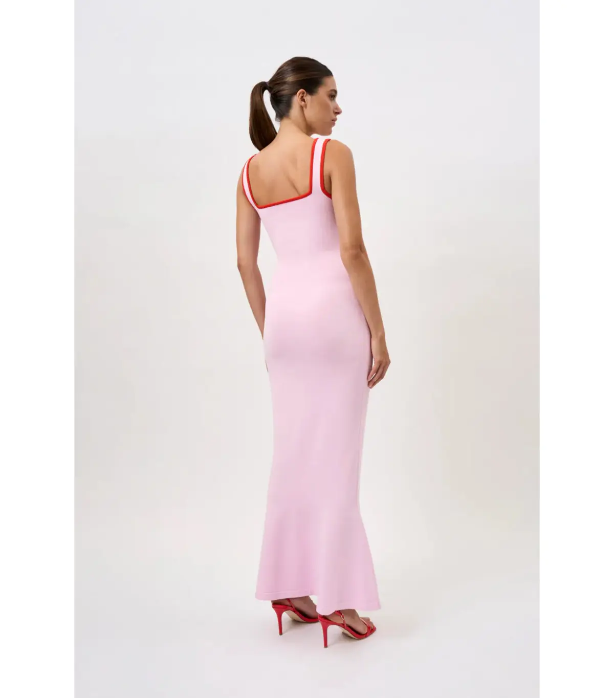 By Johnny Belle Contrast Pipe Knit Dress Pink Red Size AU 10  - Image 3