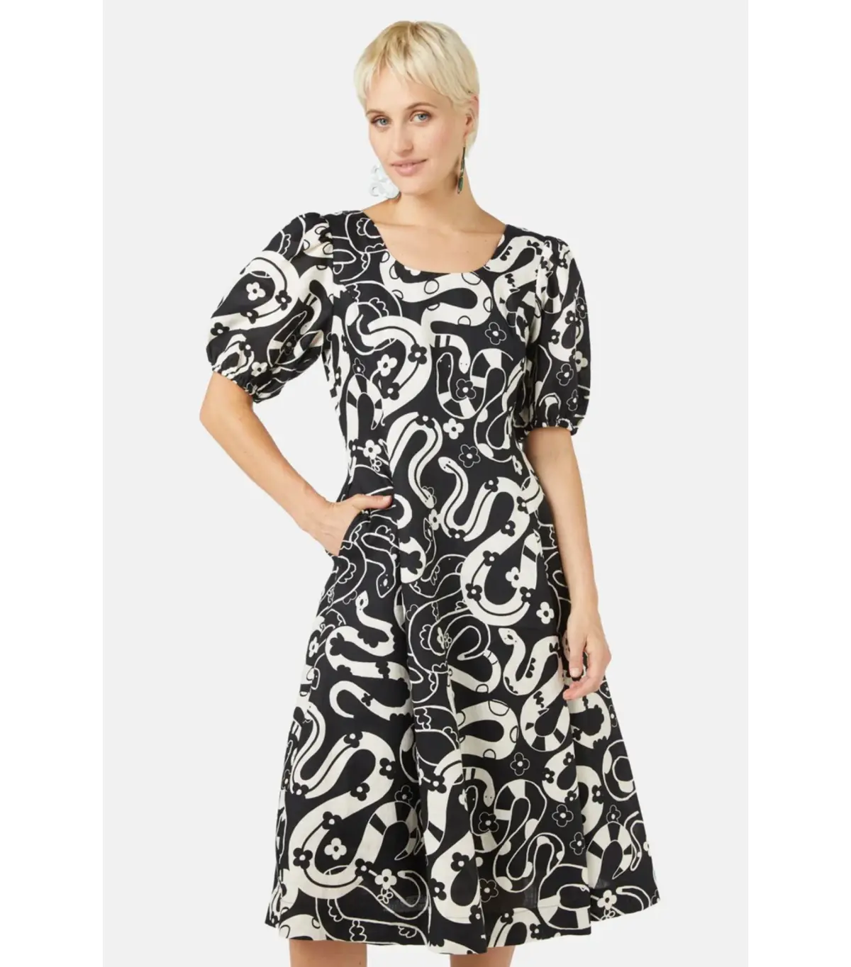 Gorman Floral Snake Party Dress Print Size AU 14 - Image 2