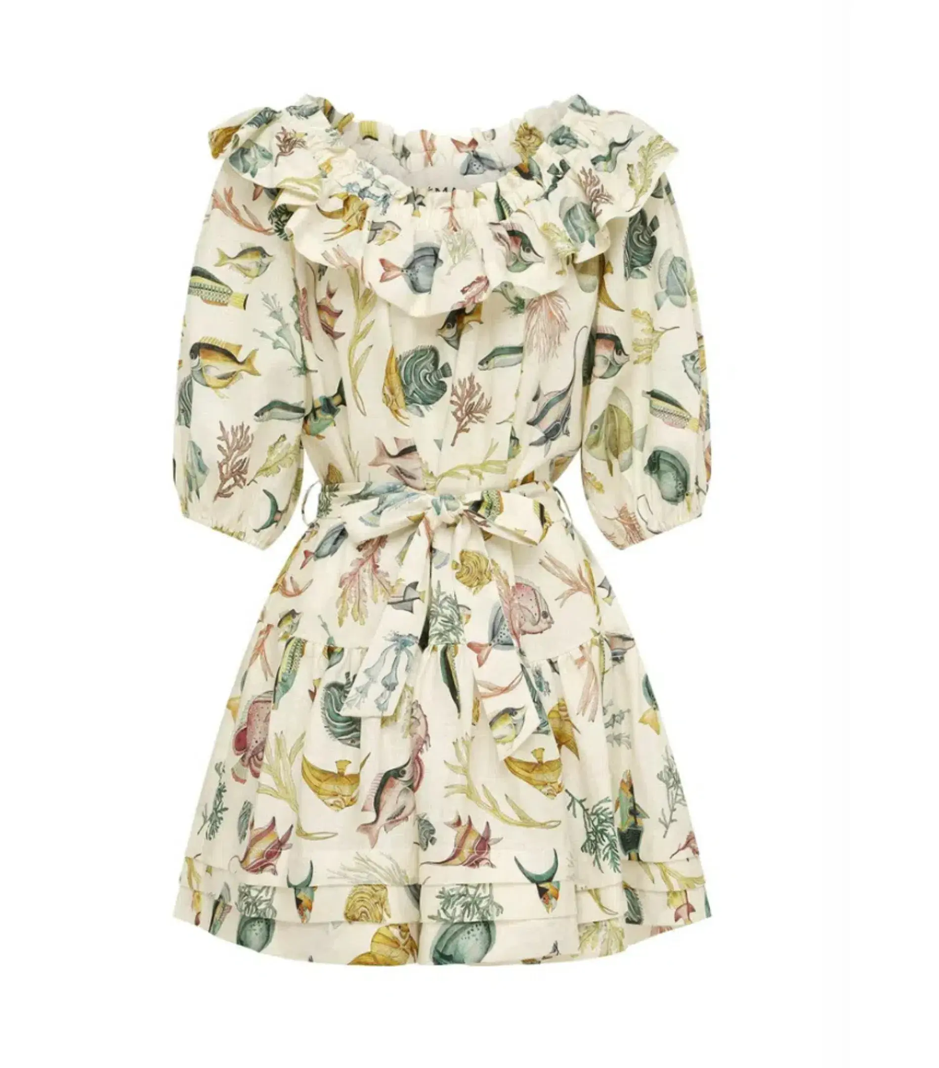 Alemais Wanda Frill Mini Dress Print Size AU 14 - Image 4