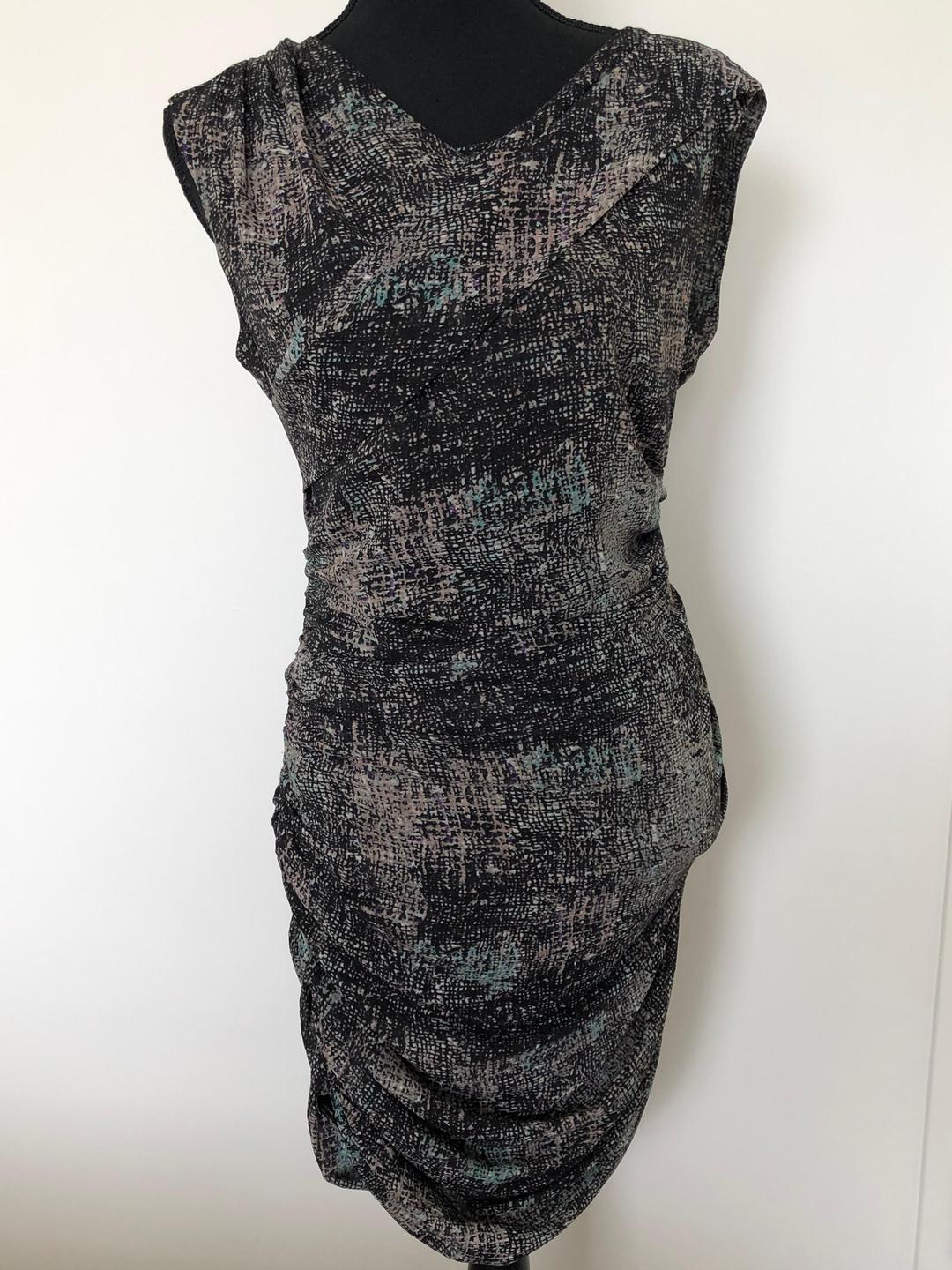 Iro Print Dress Heidi Black Grey Size 10 for rent on The Volte - main image