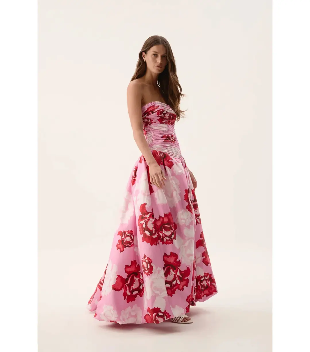 Aje Behold Maxi Dress in Pink Boldly Blooming Size AU 10 for rent on The Volte - main image