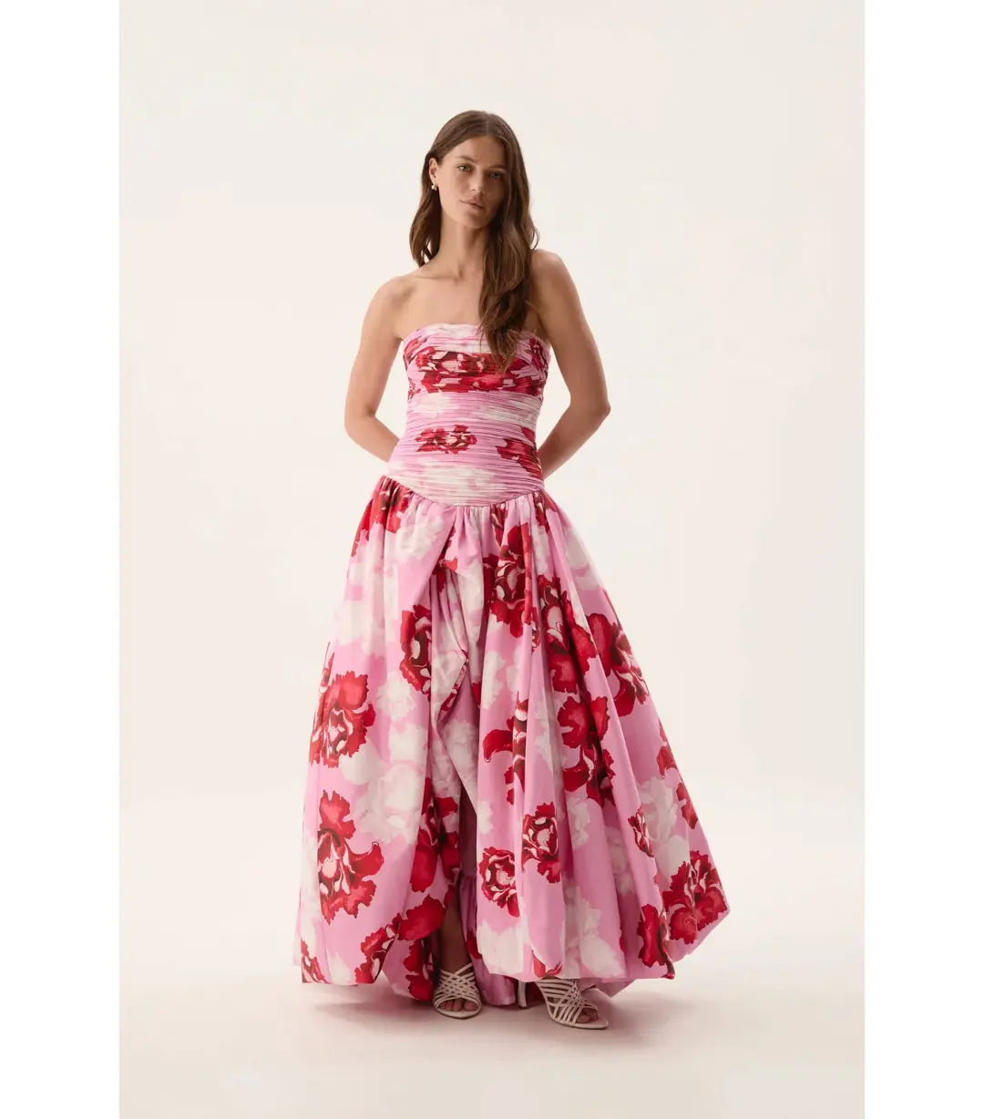 Aje Behold Maxi Dress in Pink Boldly Blooming Size AU 10 for rent on The Volte - main image