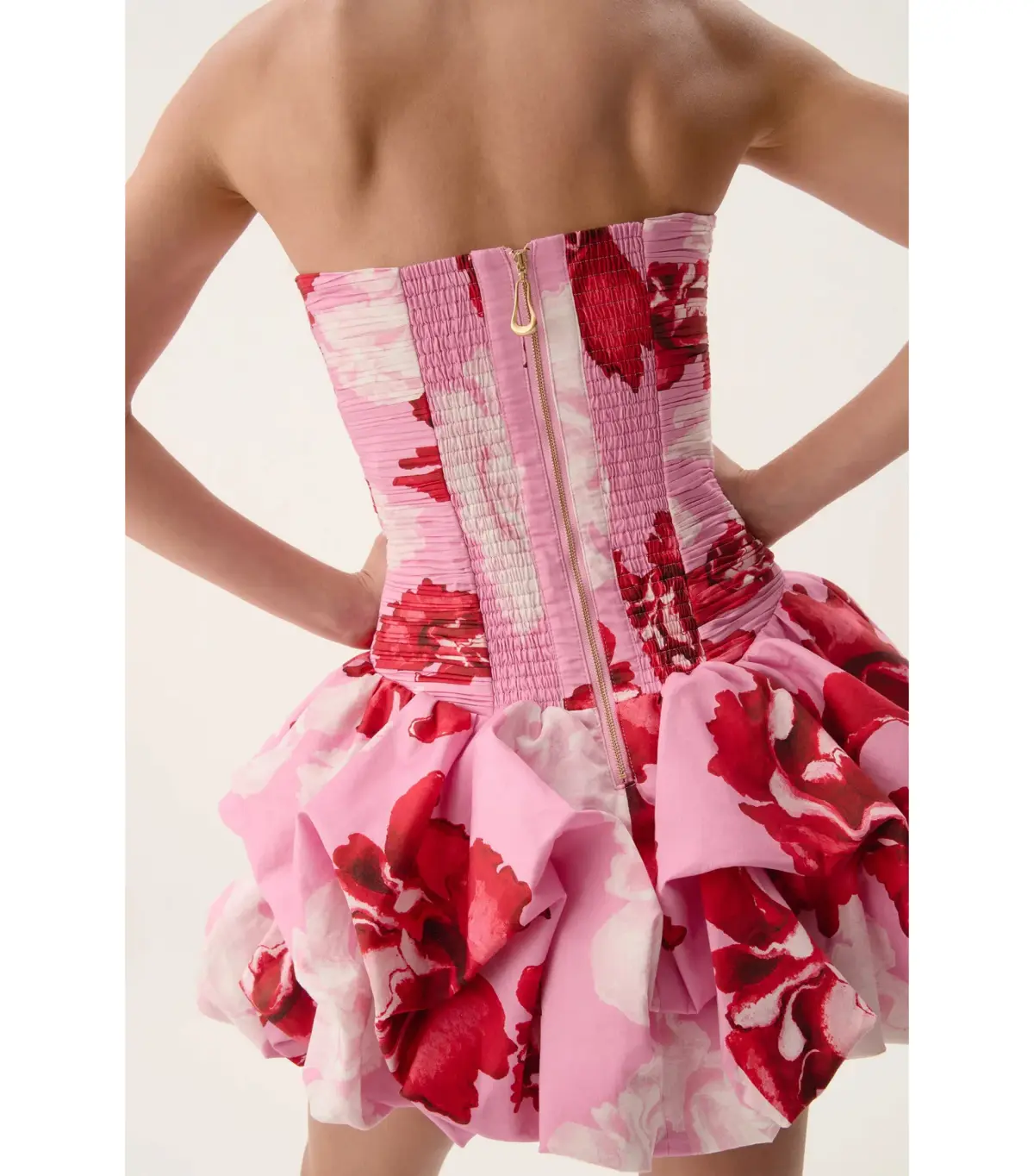 Aje Violette Bubble Hem Mini Dress Pink Boldy Blooming Size AU 6 - Image 6