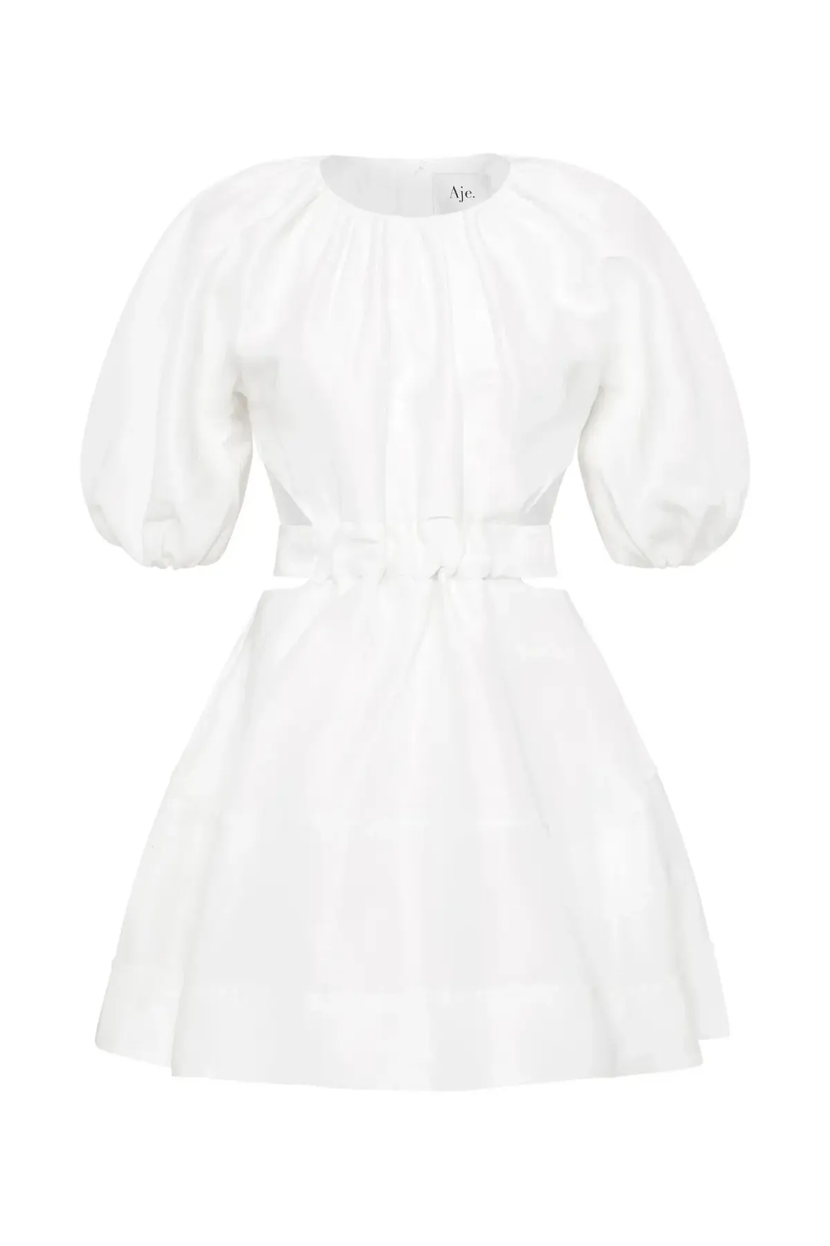 Aje Mimosa Cut Out Mini Dress Ivory Size AU 10 - Image 3