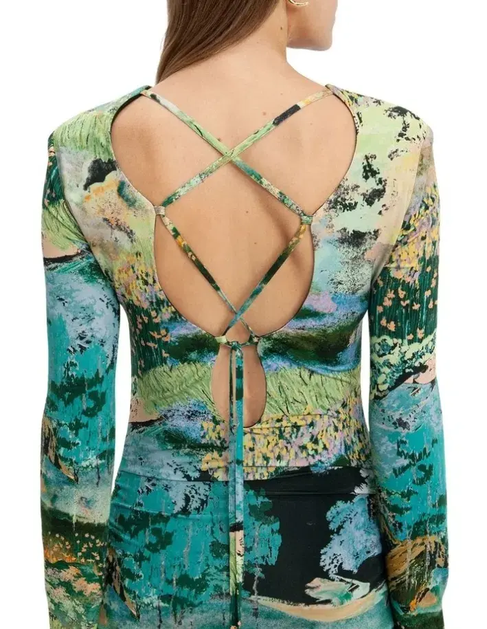 Cue Dreamscape Jersey Midi Dress Multi Size AU 12 - Image 4