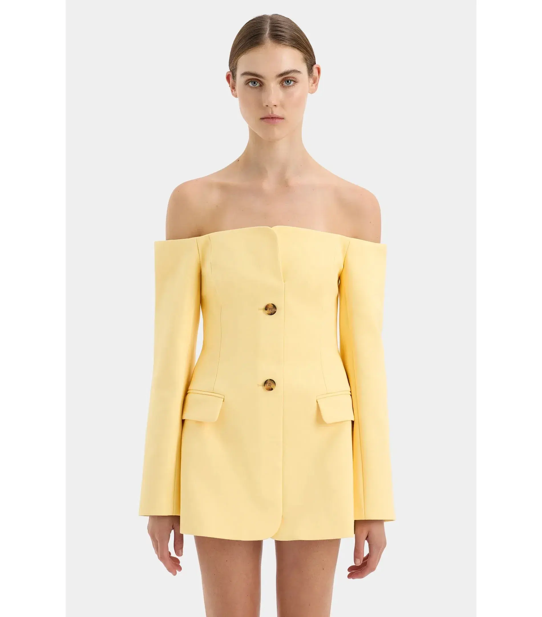 Sir The Label Sandrine Tailored Mini Dress Limone Size 1 / AU 8  - Image 4