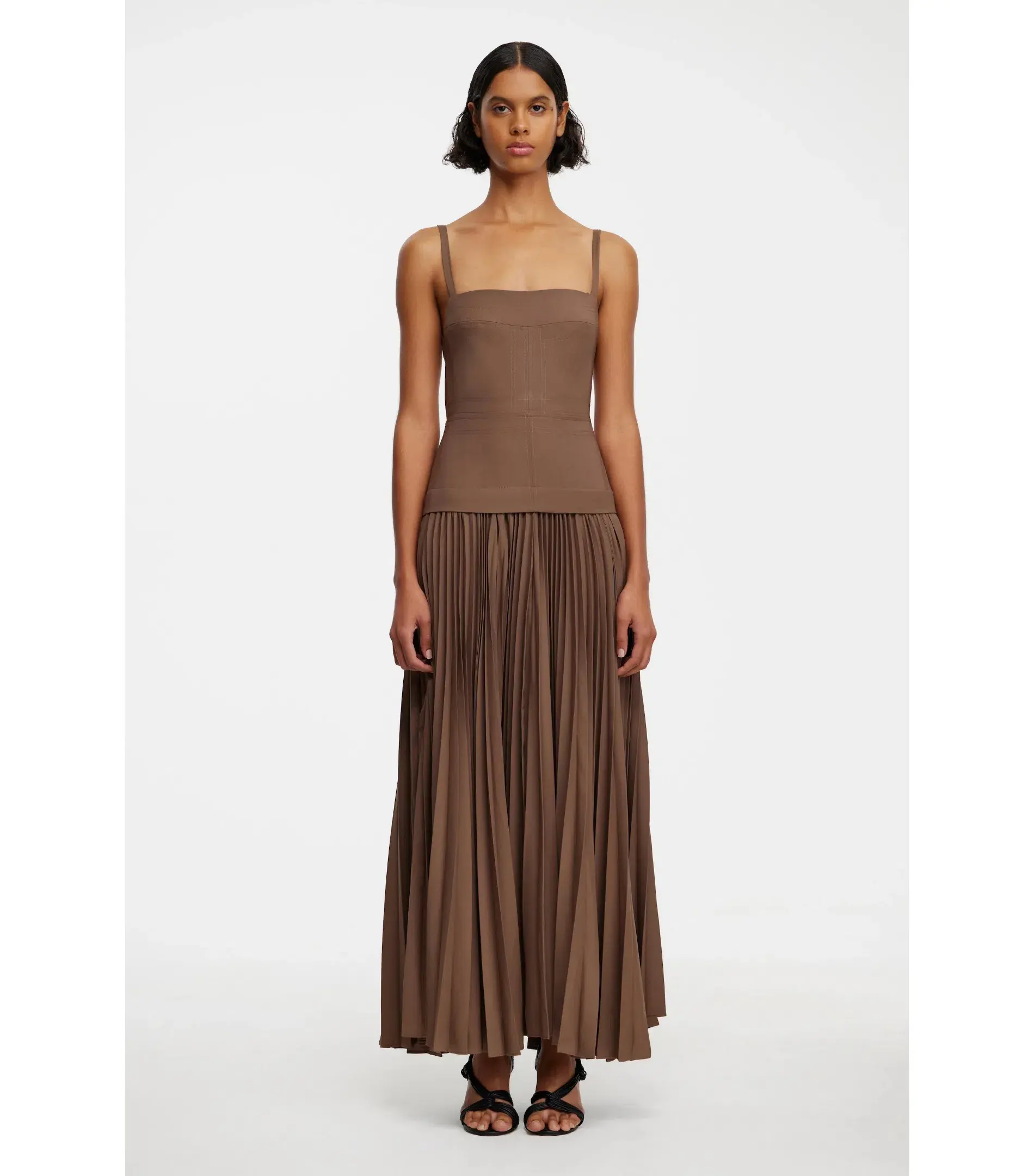 Acler Leasgill Midi Dress in Sepia Size AU 8 - Image 1