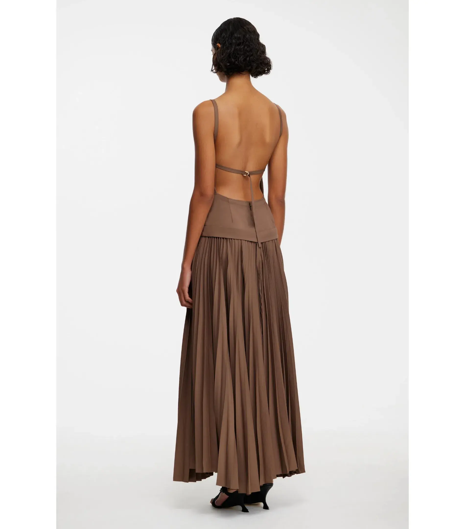 Acler Leasgill Midi Dress in Sepia Size AU 12 - Image 2