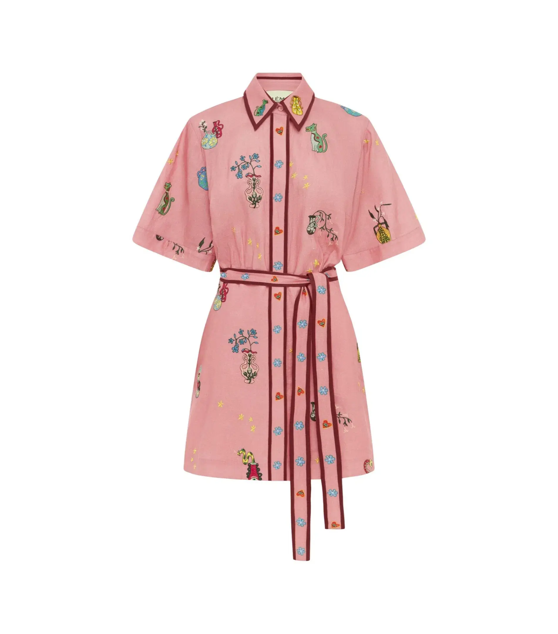 Alemais Timmy Embroidered Mini Dress Pink Size AU 10  - Image 4