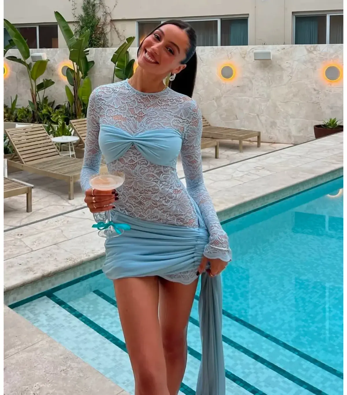 Deconduarte Ortigia Blue Mini Dress in Blue Size S / AU 8 - Image 2