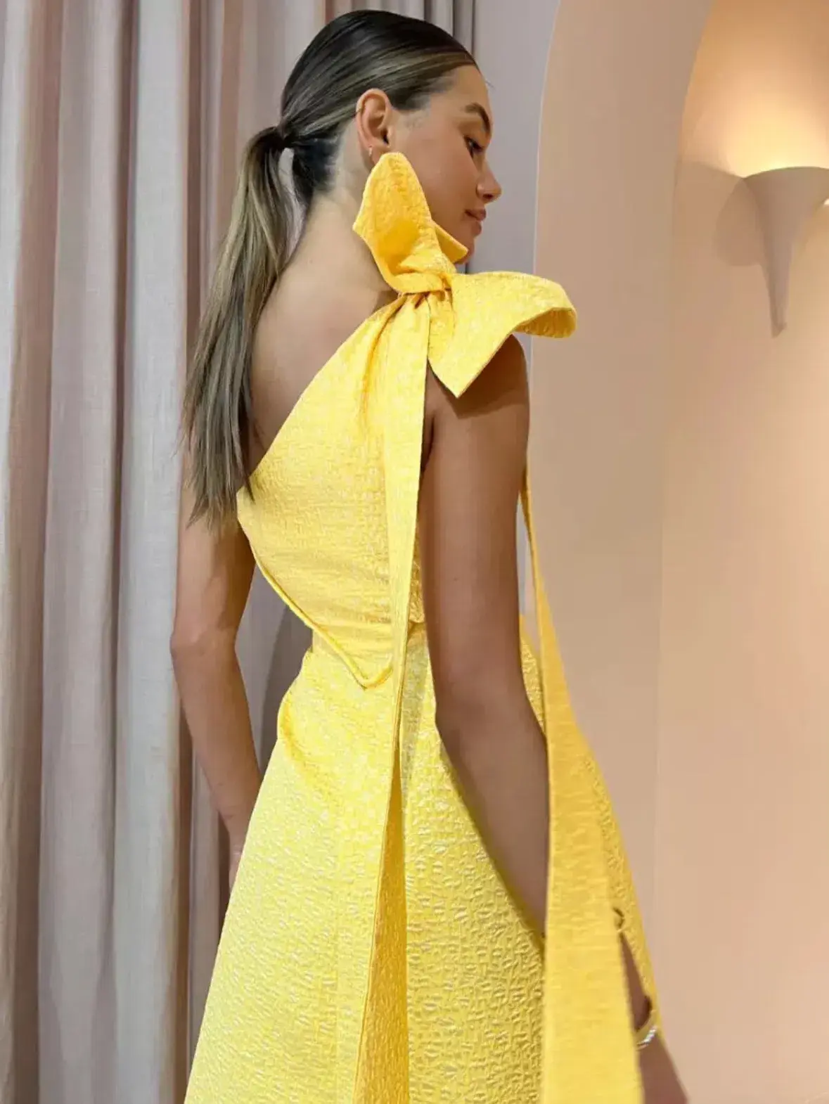 Rachel Gilbert Emiliano Dress In Lemon Drop Yellow Size AU 16 - Image 4