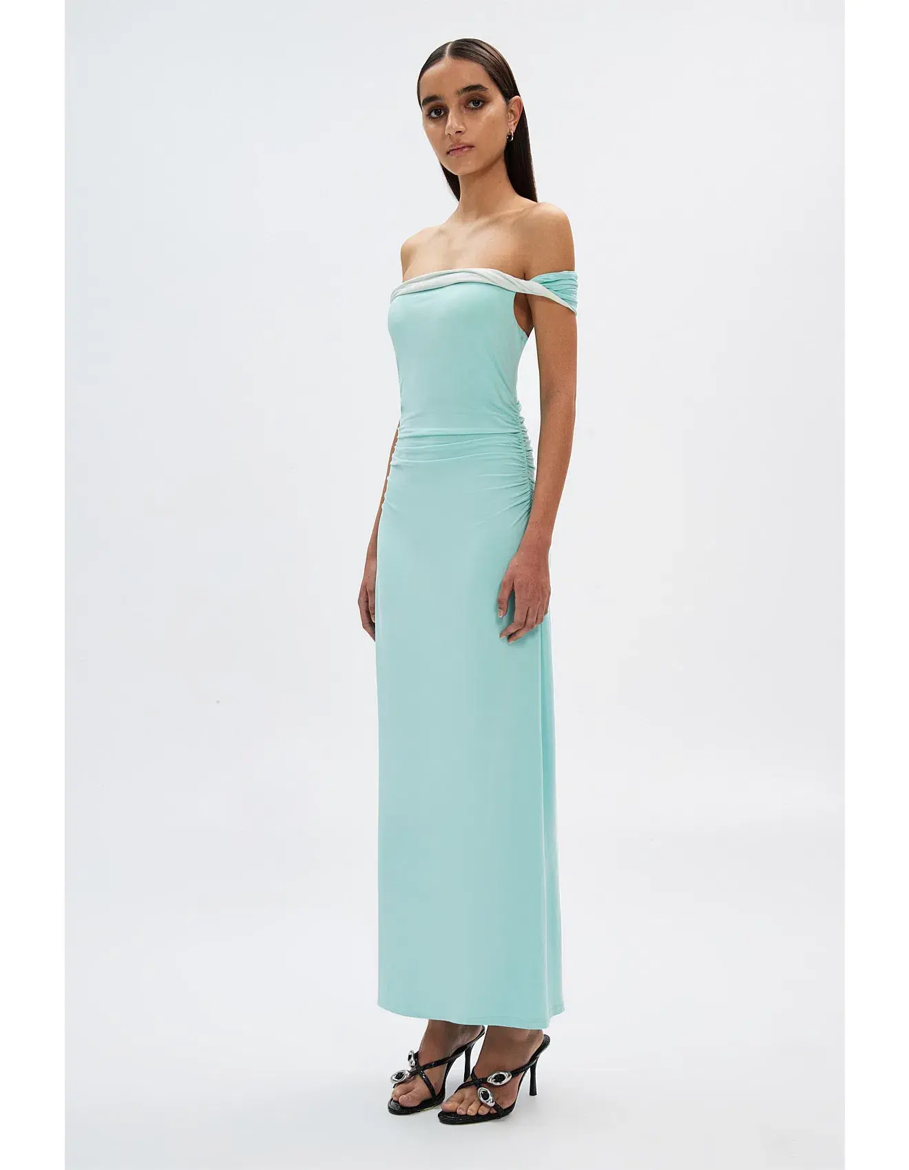 Misha Georgina Jersey Dress Aqua Size 6 - Image 1