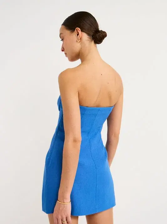 Sir the Label Spoerri Sculpted Mini Dress in Cobalt Blue Size 1 / AU 8 - Image 3