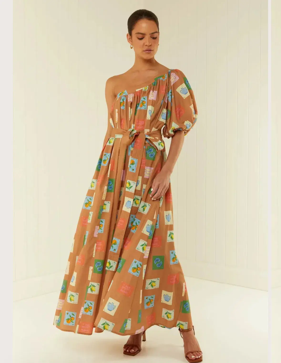 Palm Noosa Lotus Maxi Dress Brown Emblem Size 12 - Image 4