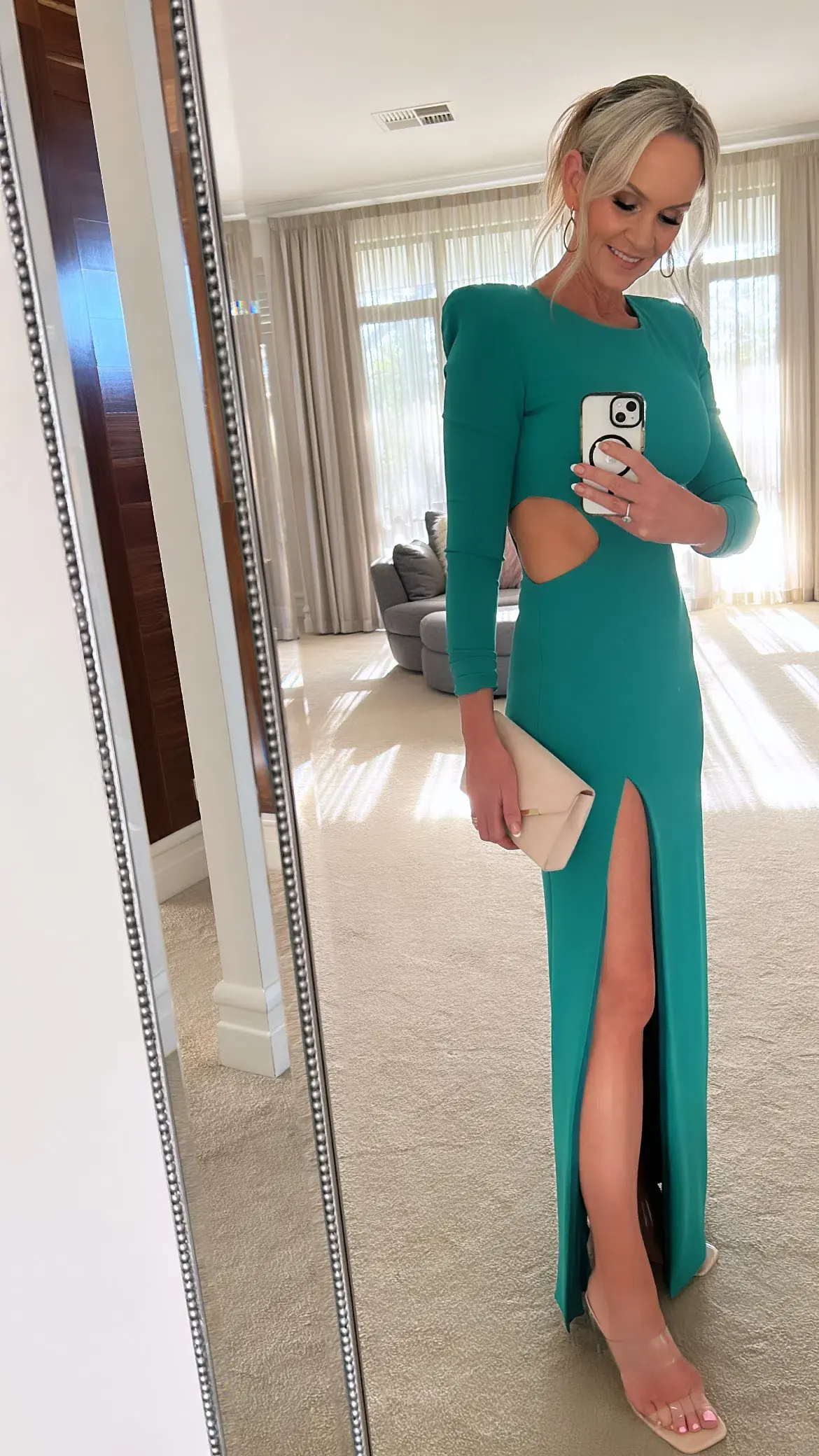 Meraki Official Frankie Cut-out Floor length Gown Green Size 8 - Image 2