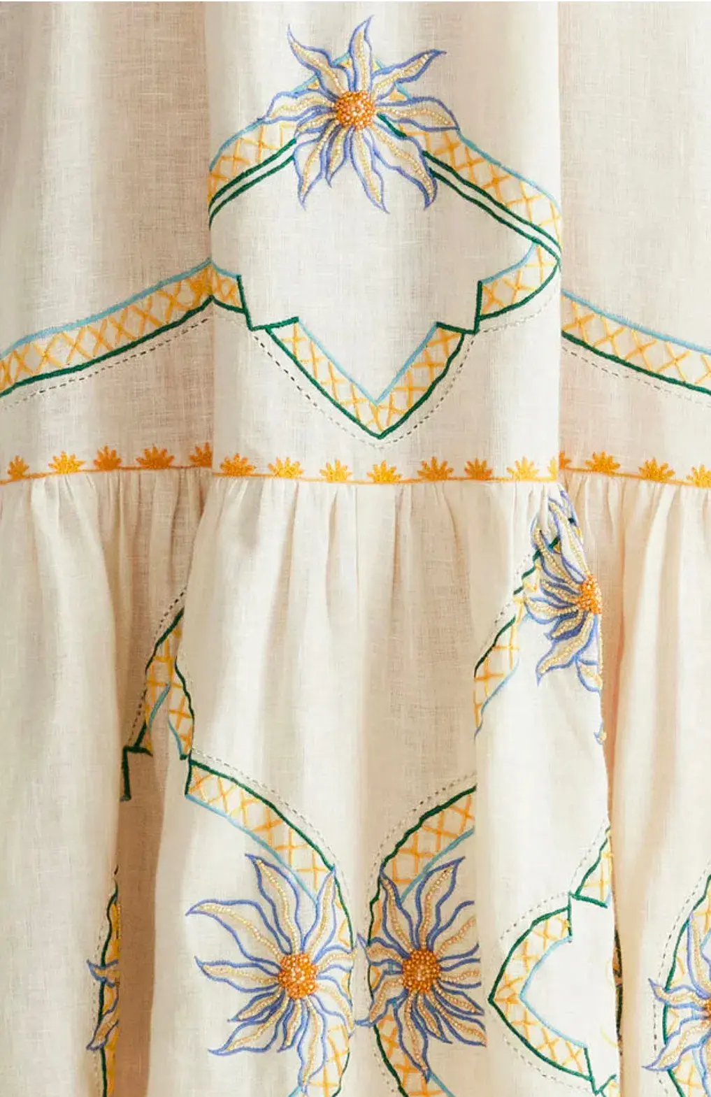 Antipodean Flower Seeker Sun Dress in Snow Drop in size 10 for rent on The Volte - main image