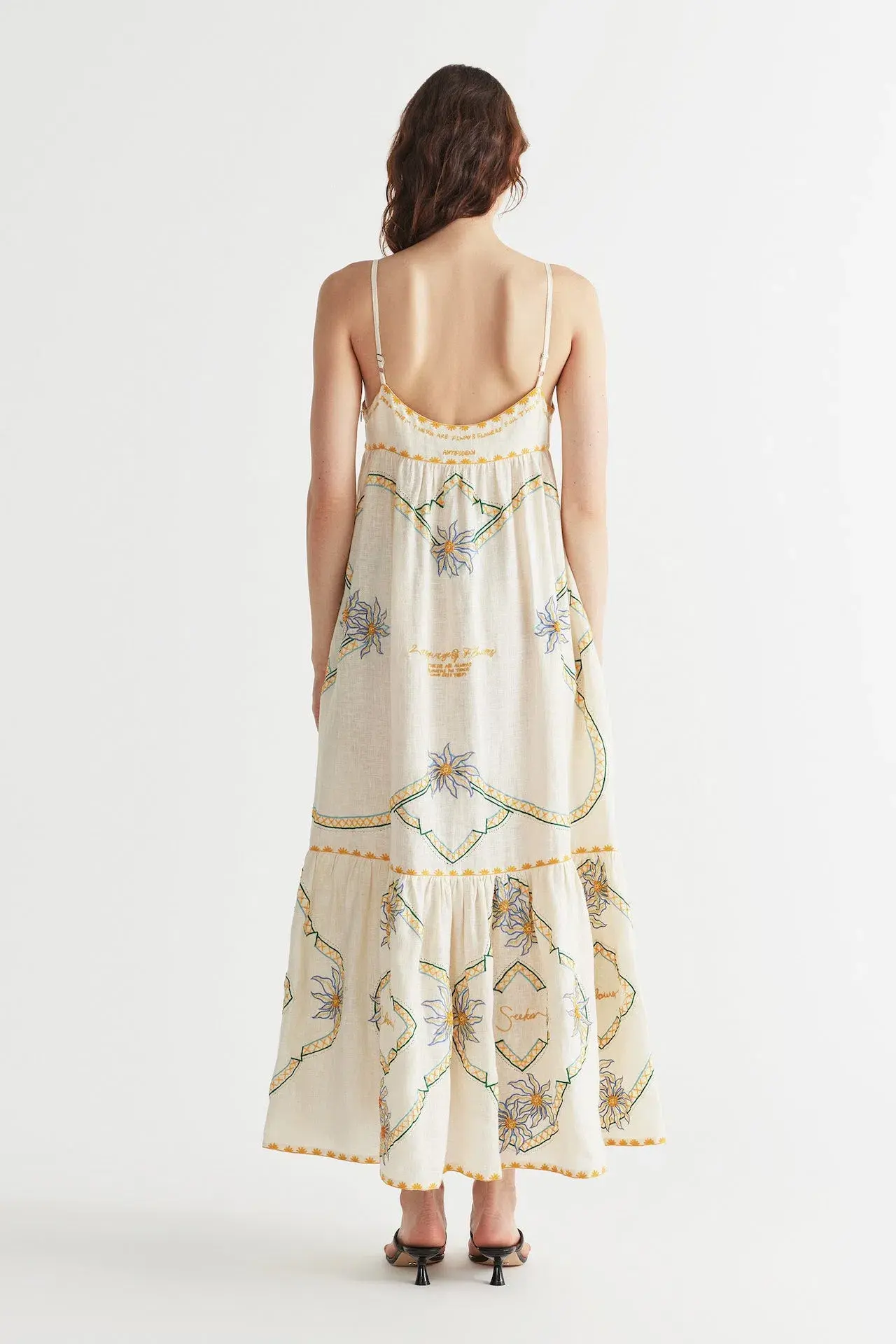 Antipodean Flower Seeker Sun Dress in Snow Drop in size 10 - Image 3