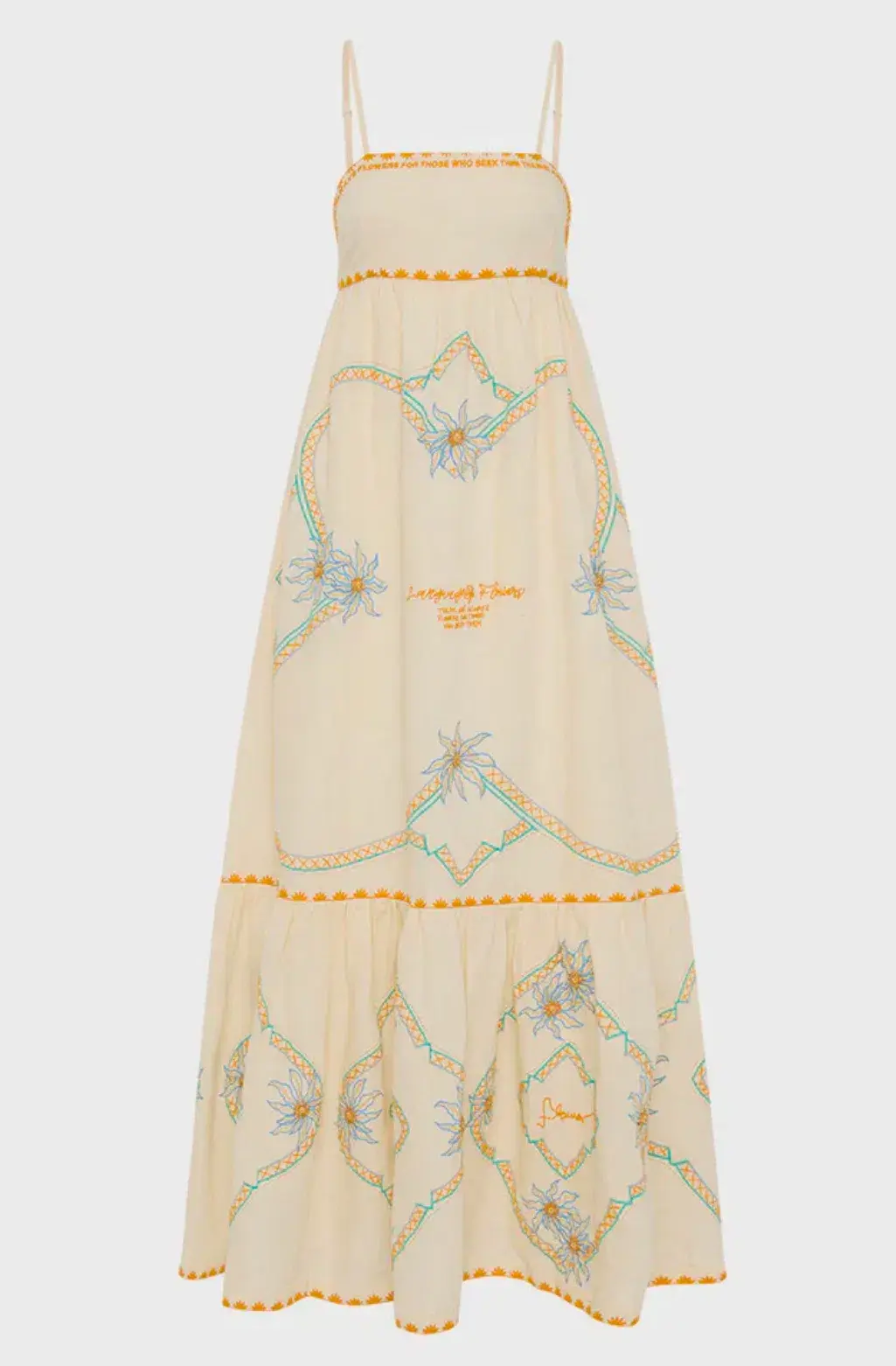 Antipodean Flower Seeker Sun Dress in Snow Drop in size 10 for rent on The Volte - main image