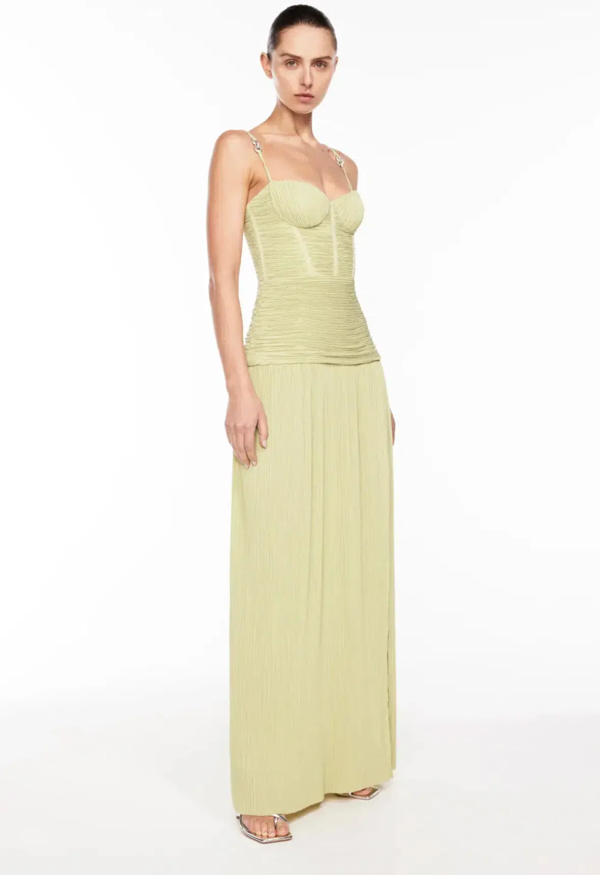 Manning Cartell Double Time Pleat Dress Pistachio Size 8 - Image 5