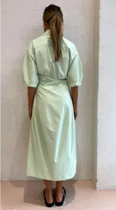 Camilla and Marc Kyra Cocoon Midi Dress in Sour Apple Green Size 8 for rent on The Volte - main image
