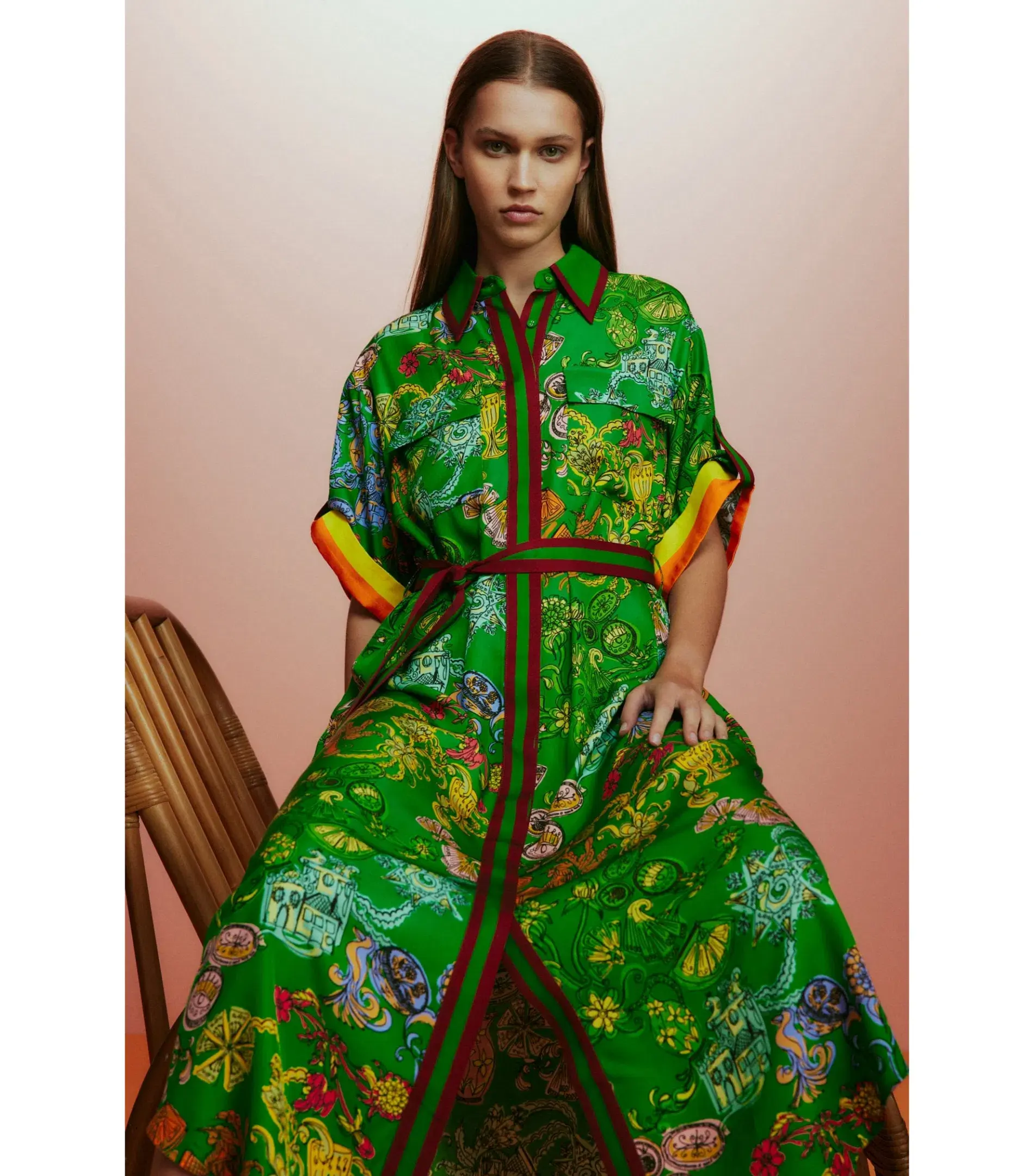 Alemias Fiesta Shirt Dress Green Size AU 10  - Image 3