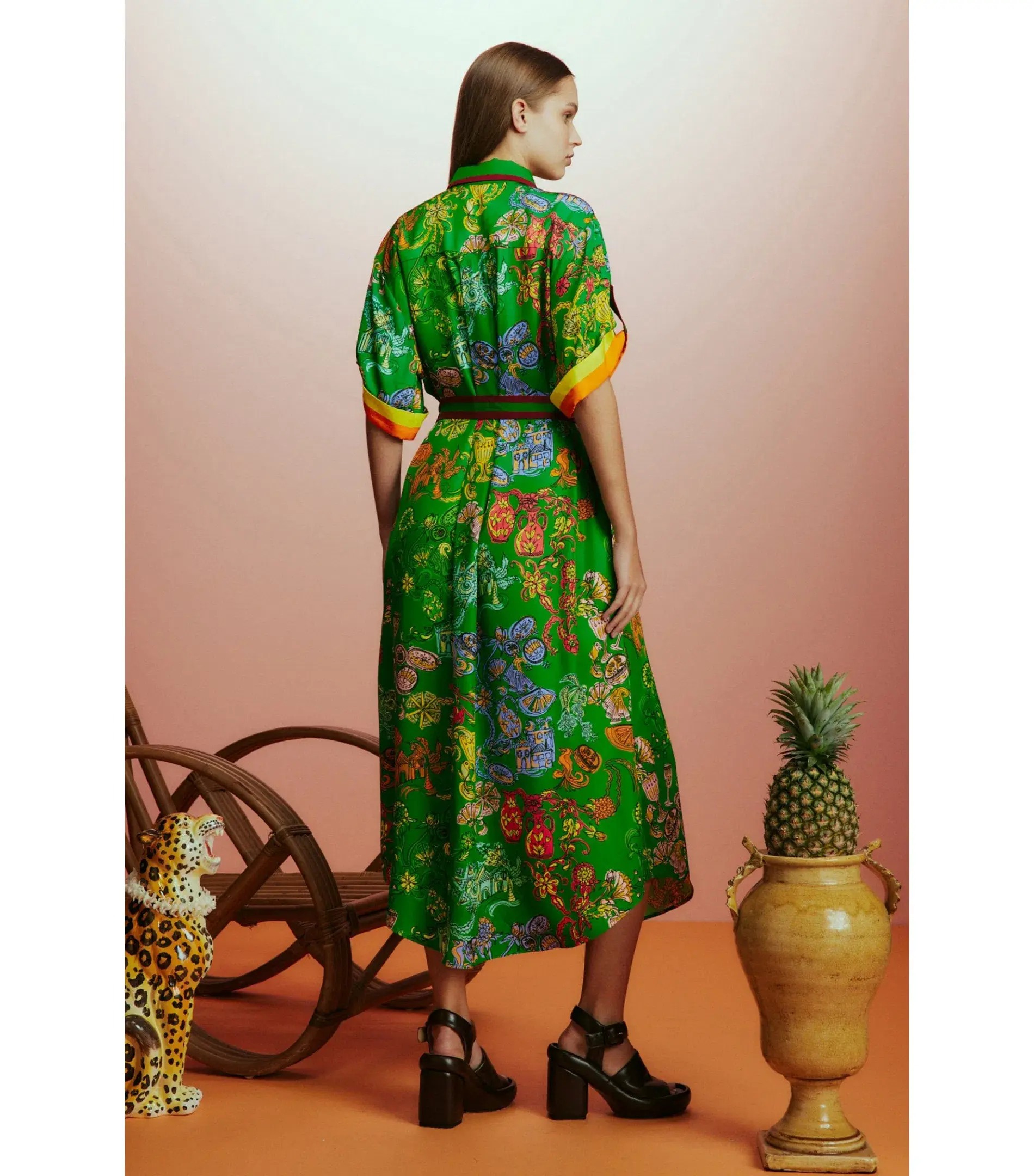 Alemias Fiesta Shirt Dress Green Size AU 10  - Image 4