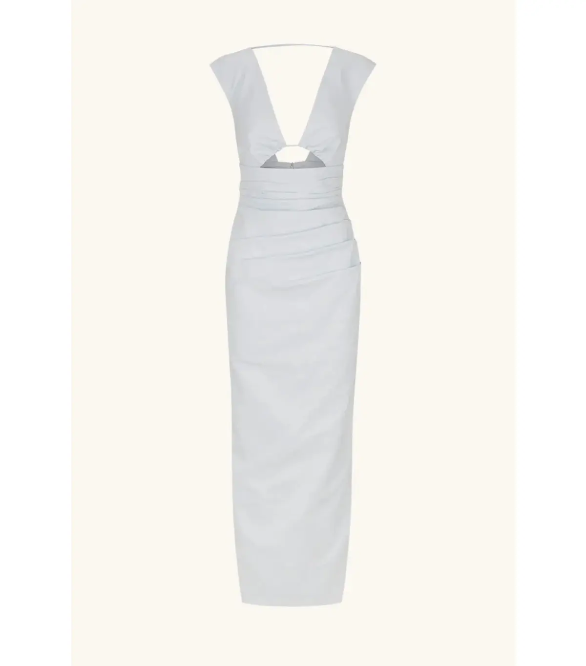 Shona Joy Lani Plunged Cut Out Maxi Dress Sky Ice Blue Size AU 6 - Image 5