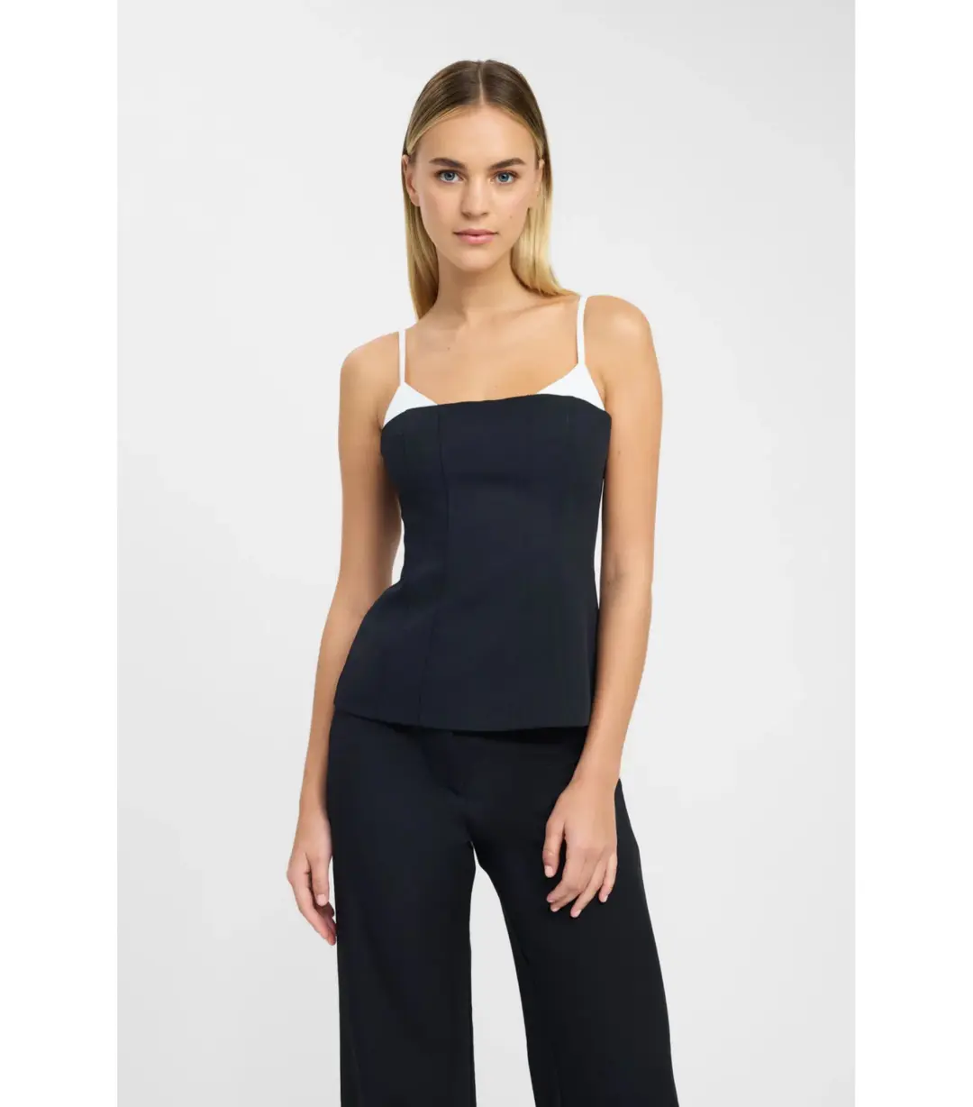 Kookai Ariel Contrast Top Black Size 38 / AU 10 for rent on The Volte - main image
