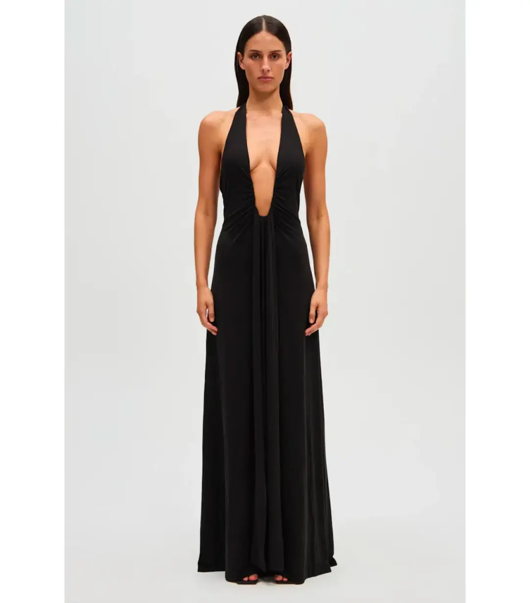 Misha Jennifer Cupro Maxi Dress in Black Size S / AU 8 for rent on The Volte - main image