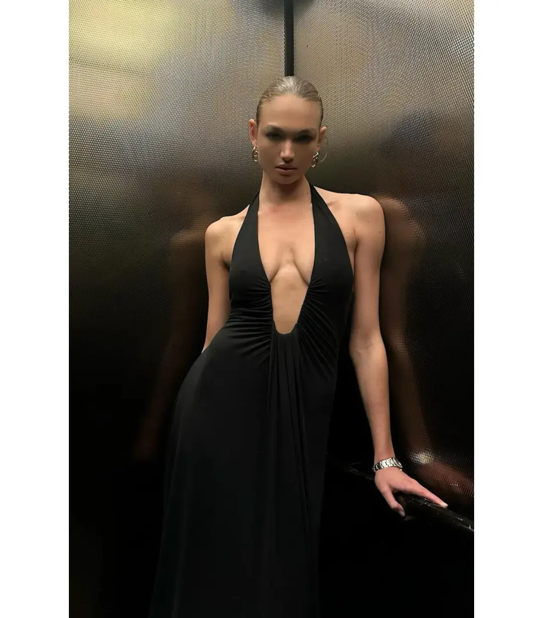 Misha Jennifer Cupro Maxi Dress in Black Size S / AU 8 for rent on The Volte - main image