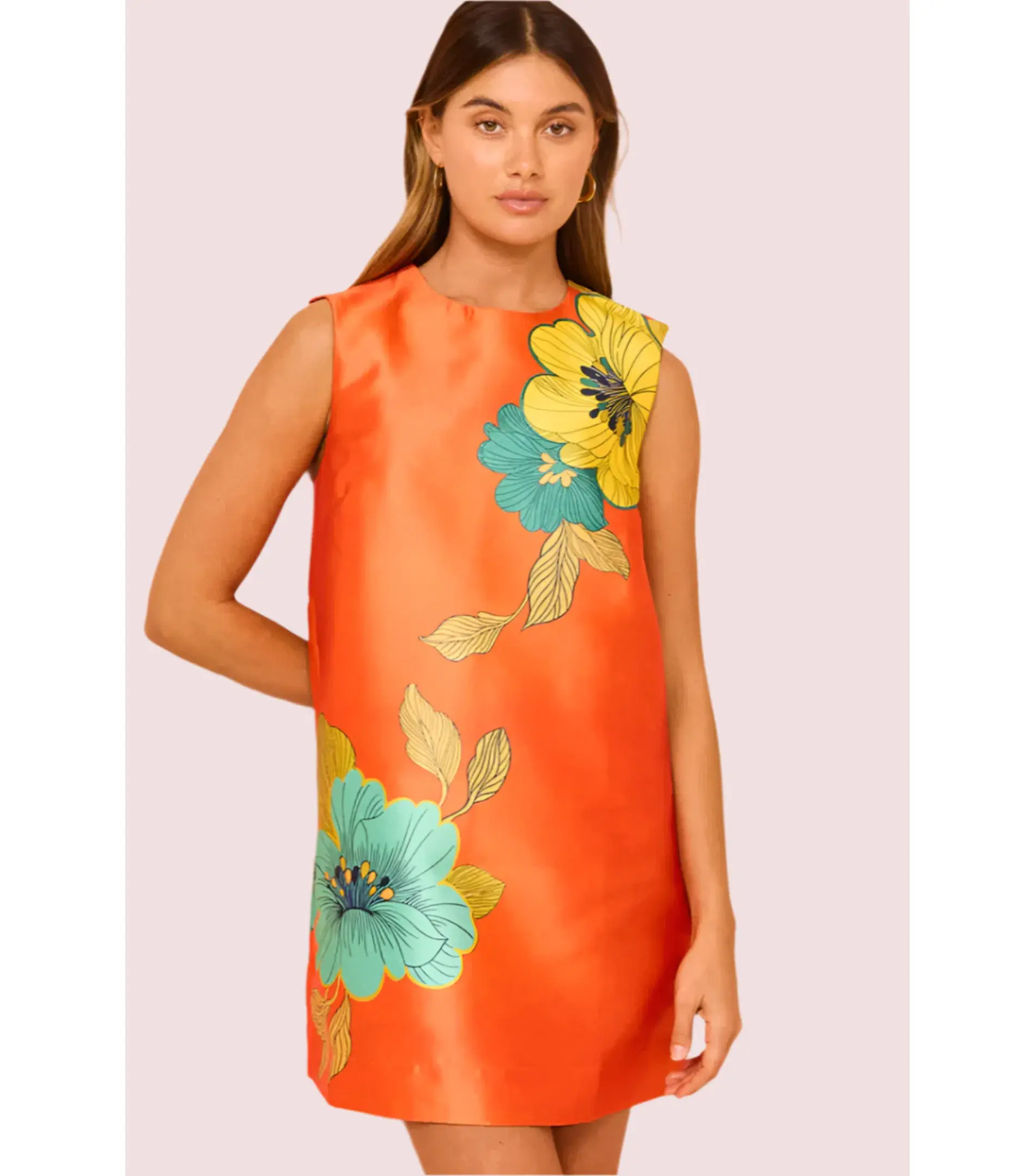 Alemais Piato Mini Dress Orange/Floral Size AU 8  - Image 3