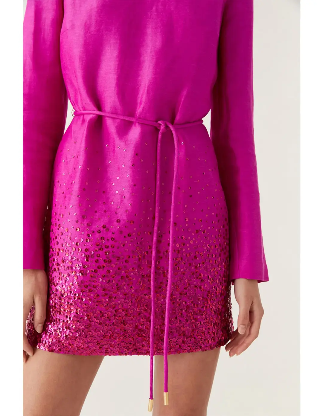 Aje Reflection Sequin Mini Dress in Deep Magenta Size AU 10 for rent on The Volte - main image
