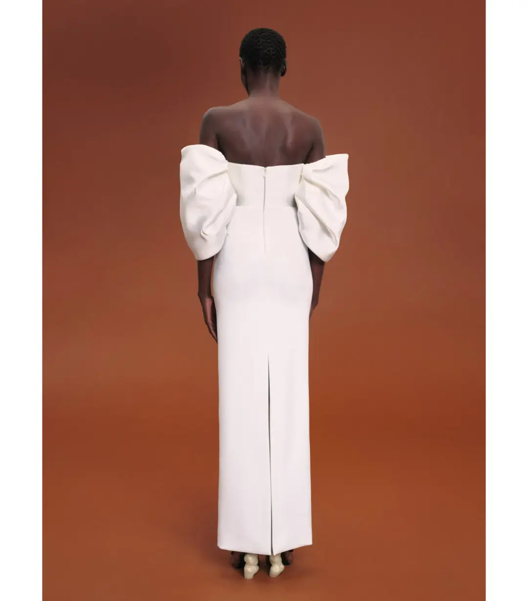 Solace London Arla Gown in Ivory Size AU 12 for rent on The Volte - main image