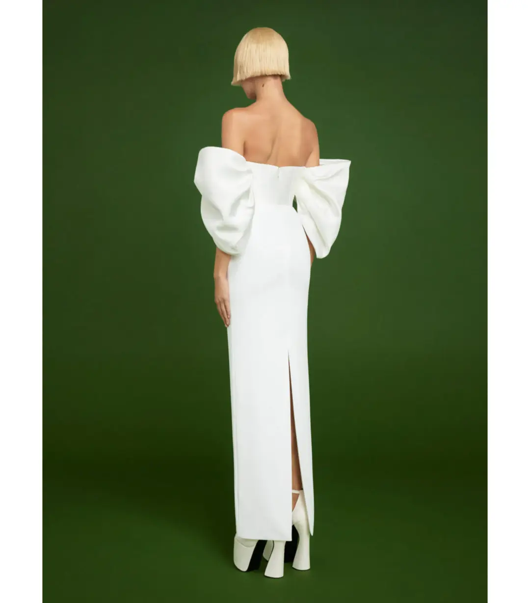 Solace London Arla Gown in Ivory Size AU 12 for rent on The Volte - main image