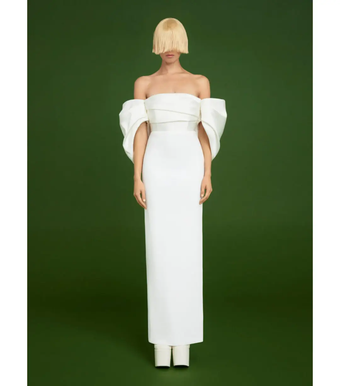 Solace London Arla Gown in Ivory Size AU 12 for rent on The Volte - main image