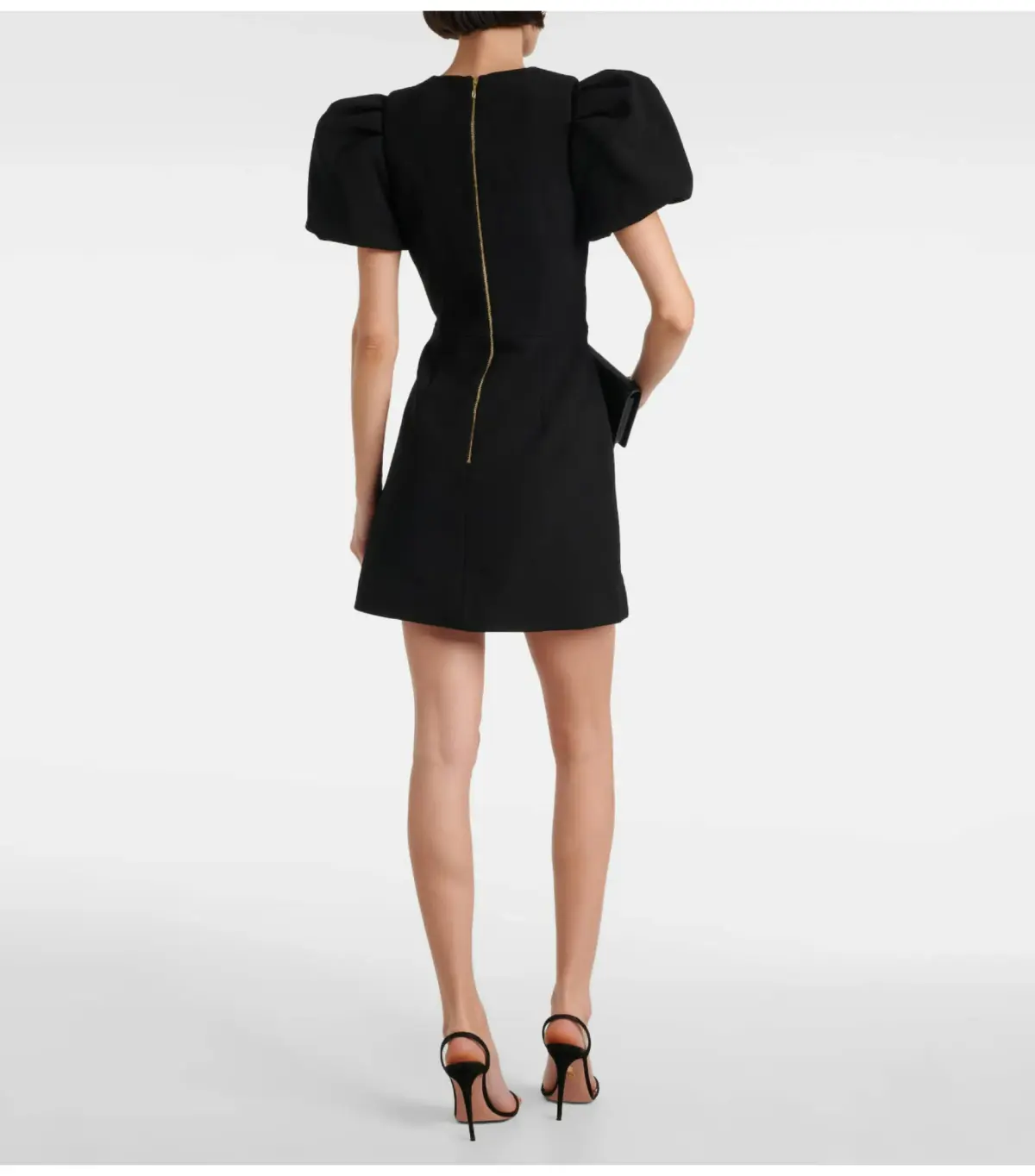Rebecca Vallance Sirene Puff Sleeve Mini Dress Black Size AU 12 - Image 4