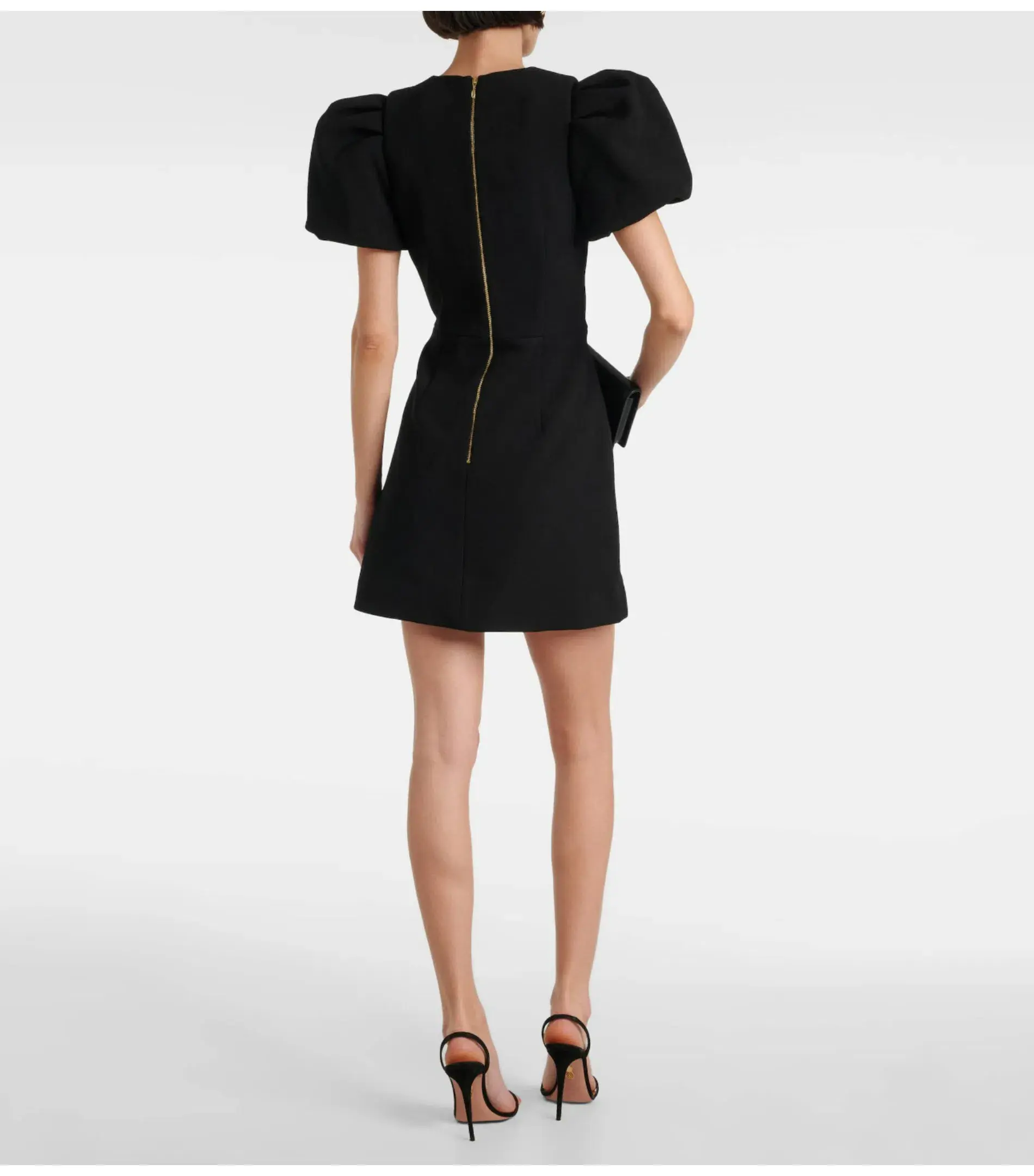 Rebecca Vallance Sirene Puff Sleeve Mini Dress Black Size AU 12 - Image 4