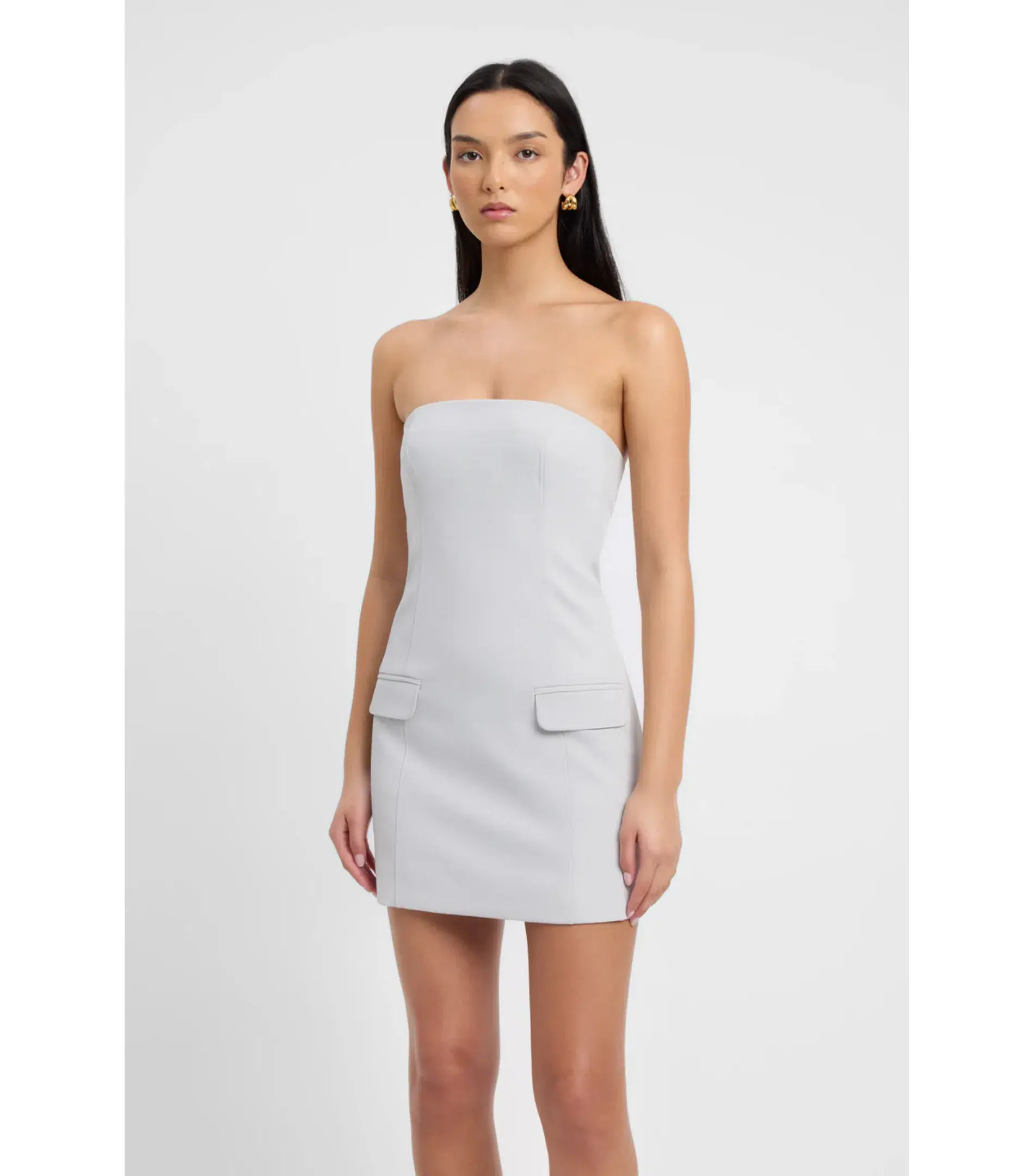 Kookai Ariel Pocket Mini Dress in Soft Grey Size 38 / AU 10 - Image 2