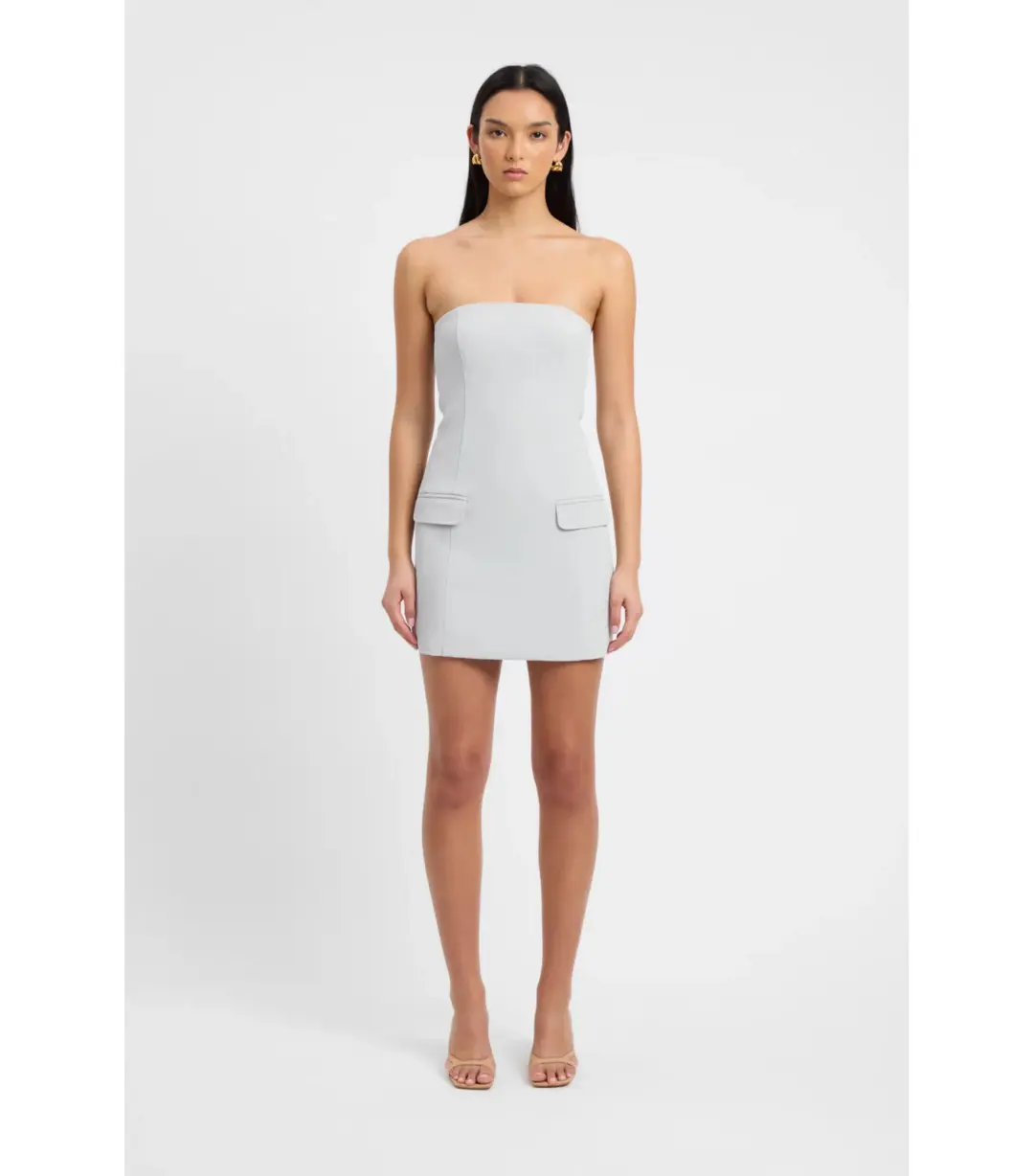 Kookai Ariel Pocket Mini Dress in Soft Grey Size 38 / AU 10 for rent on The Volte - main image