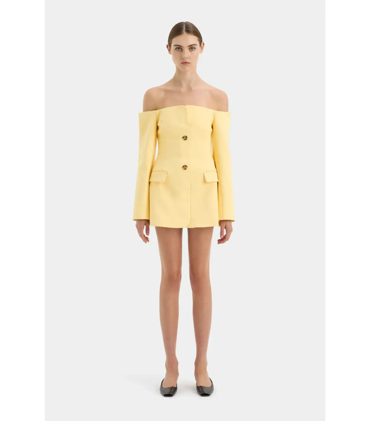 Sir the Label Sandrine Tailored Mini Dress Limone Size AU 14 - Image 1